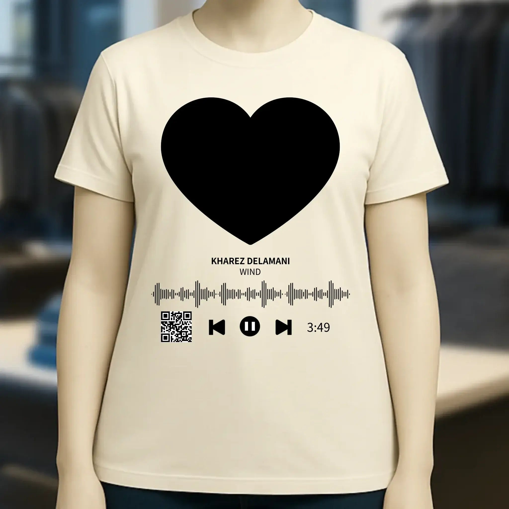 Dein Bild mit Spotify QR Code • Ladies Premium T-Shirt XS-2XL aus Bio-Baumwolle für Damen • Exklusivdesign • personalisiert