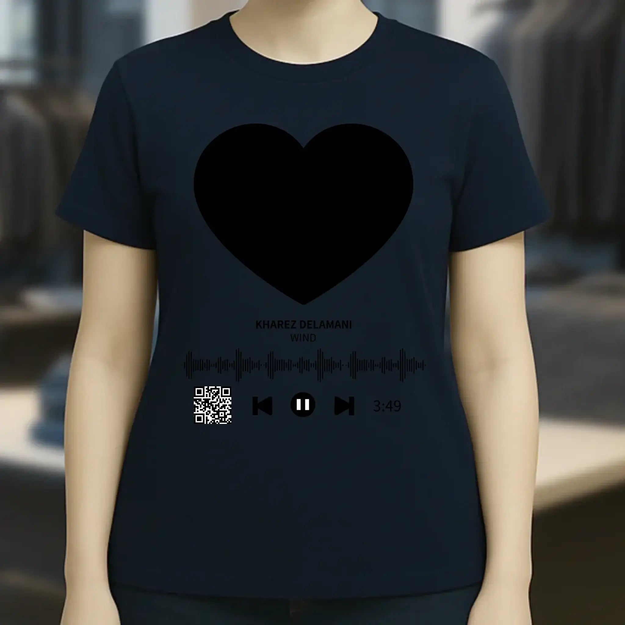 Dein Bild mit Spotify QR Code • Ladies Premium T-Shirt XS-2XL aus Bio-Baumwolle für Damen • Exklusivdesign • personalisiert