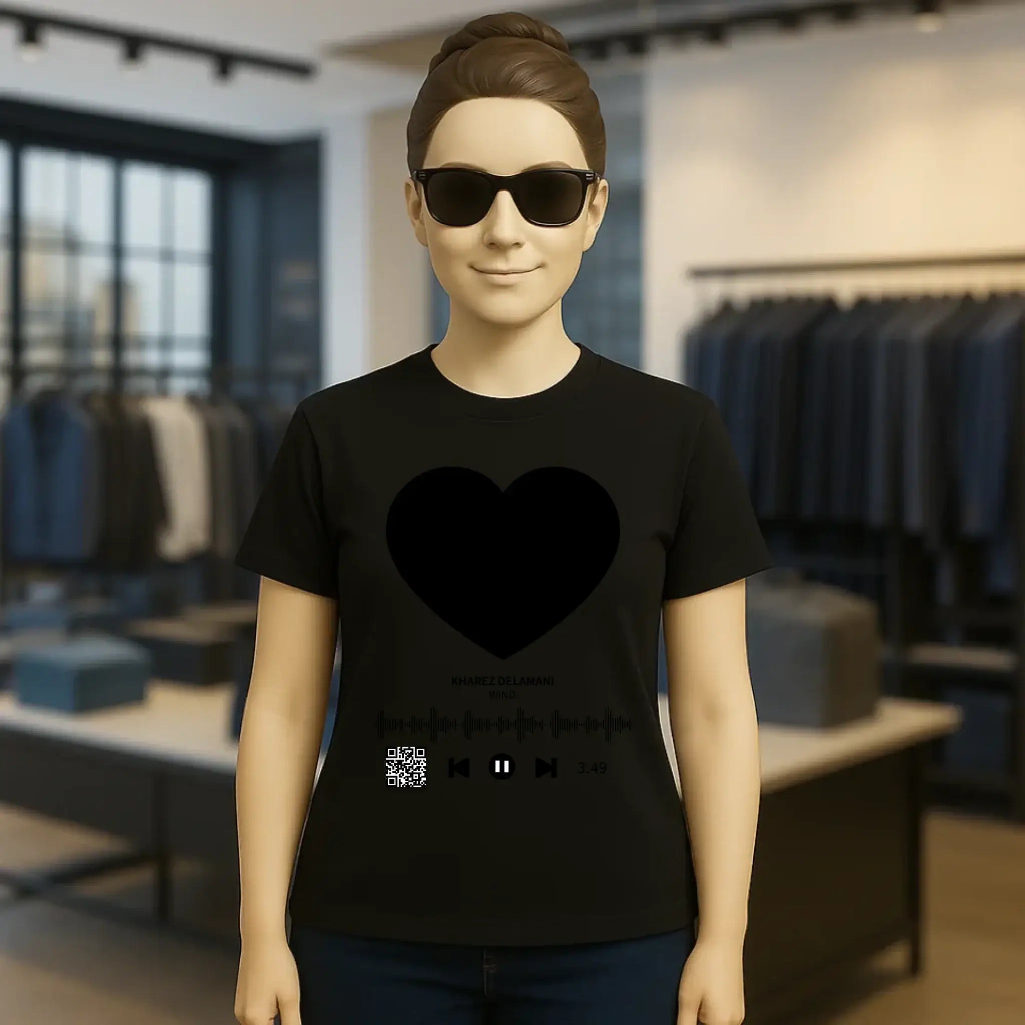 Dein Bild mit Spotify QR Code • Ladies Premium T-Shirt XS-2XL aus Bio-Baumwolle für Damen • Exklusivdesign • personalisiert