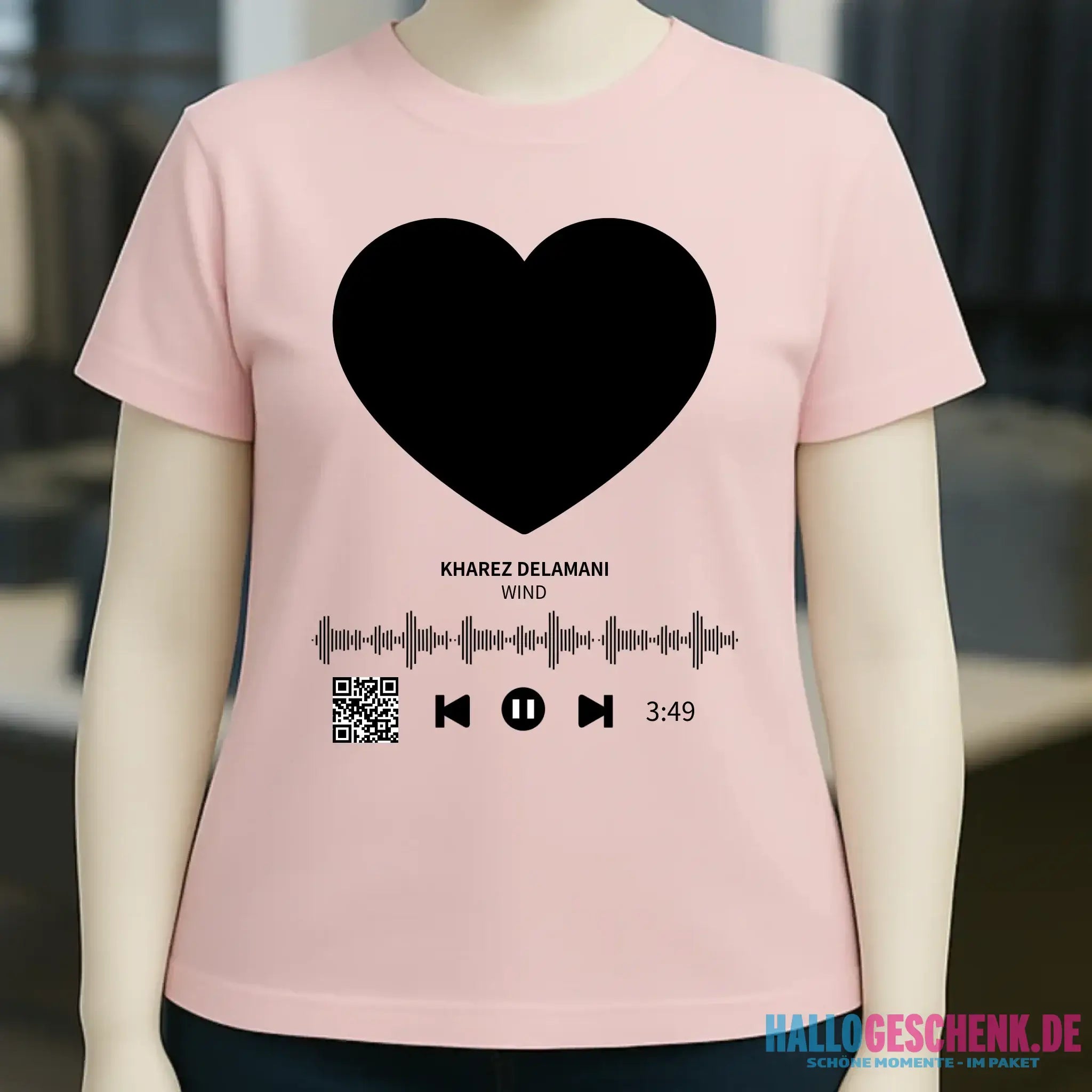 Dein Bild mit Spotify QR Code • Ladies Premium T-Shirt XS-2XL aus Bio-Baumwolle für Damen • Exklusivdesign • personalisiert
