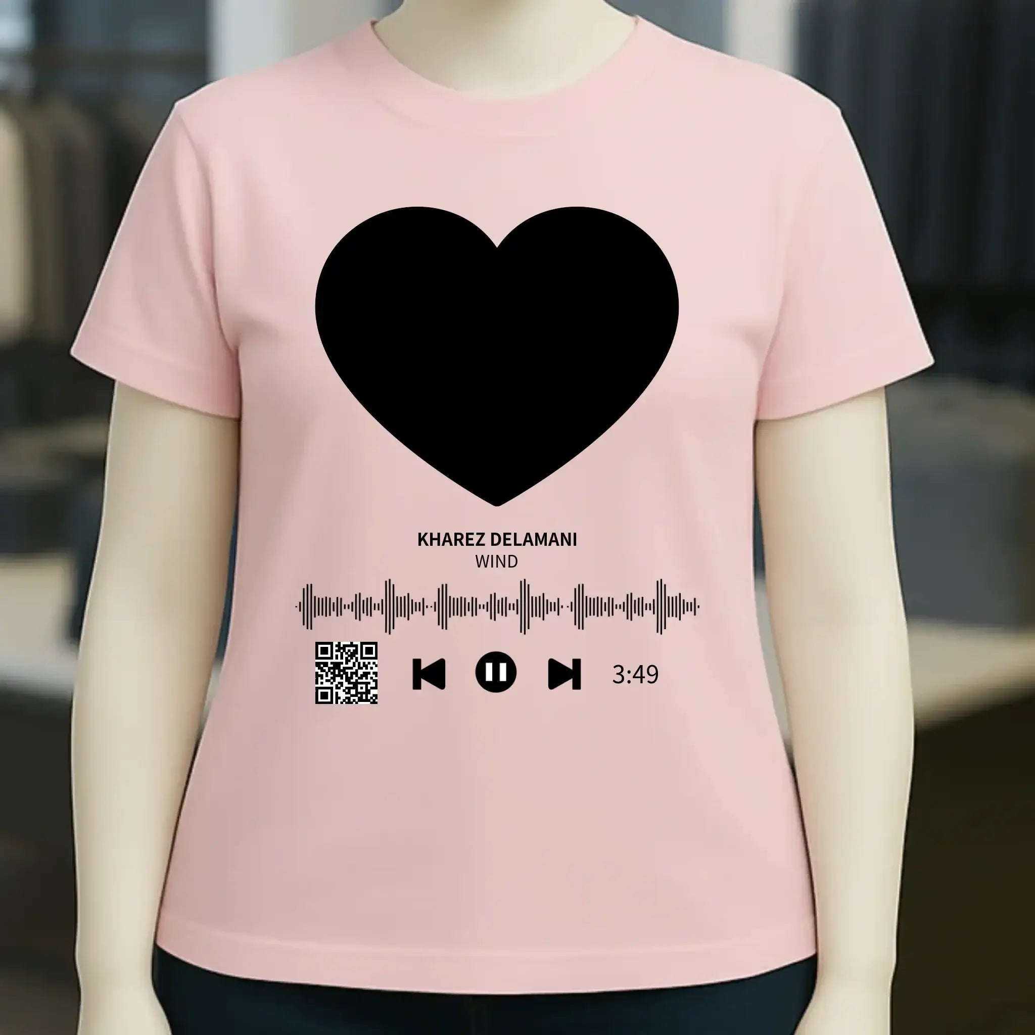 Dein Bild mit Spotify QR Code • Ladies Premium T-Shirt XS-2XL aus Bio-Baumwolle für Damen • Exklusivdesign • personalisiert