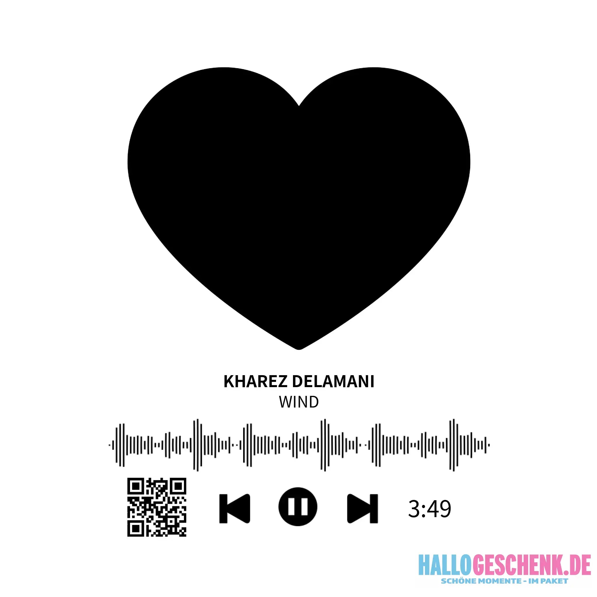 Dein Bild mit Spotify QR Code • Sticker • 20x20cm • ausgestanzt mit weißem Rand • personalisiert - ausgestanzter