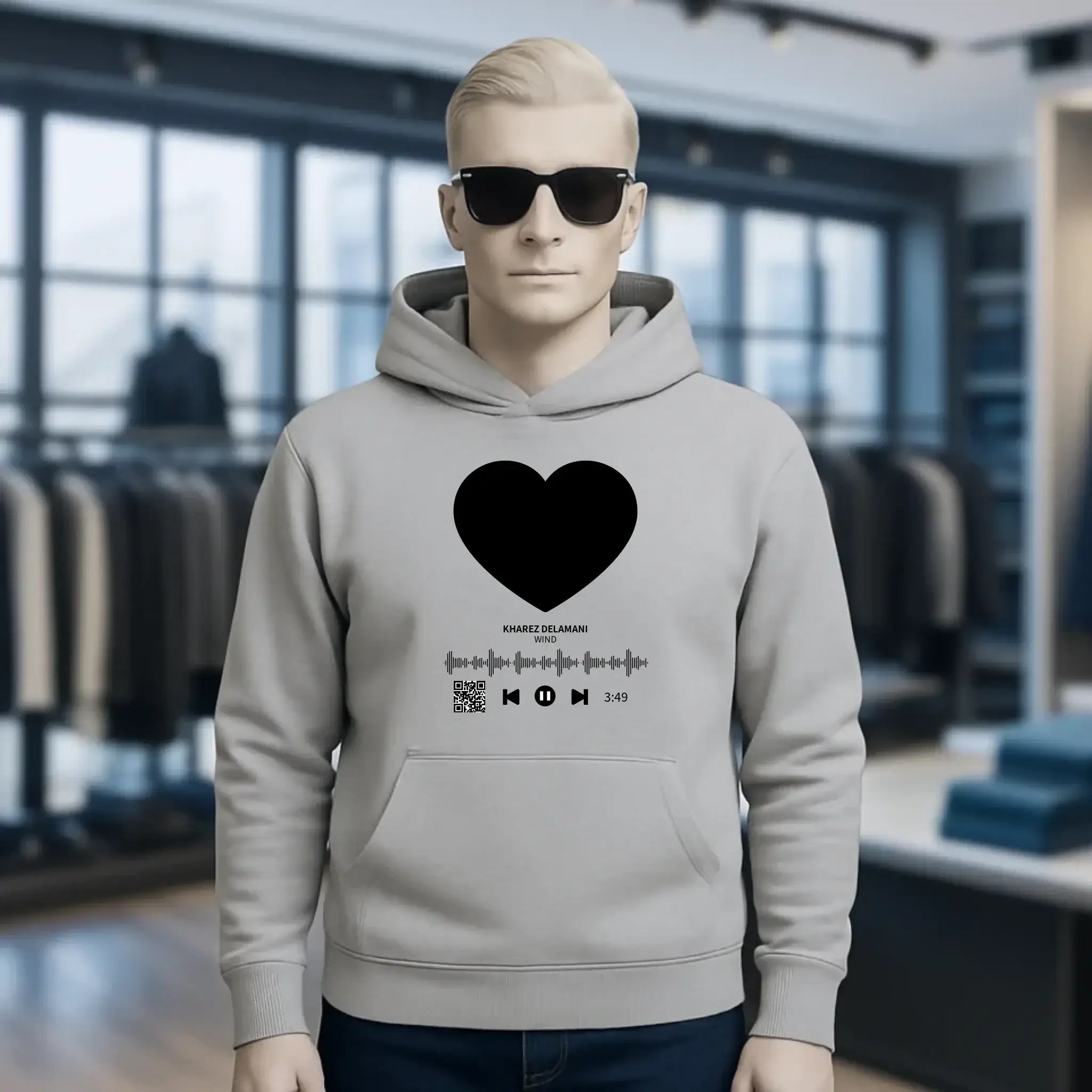 Dein Bild mit Spotify QR Code • Unisex Premium Hoodie XS-5XL aus Bio-Baumwolle für Damen & Herren