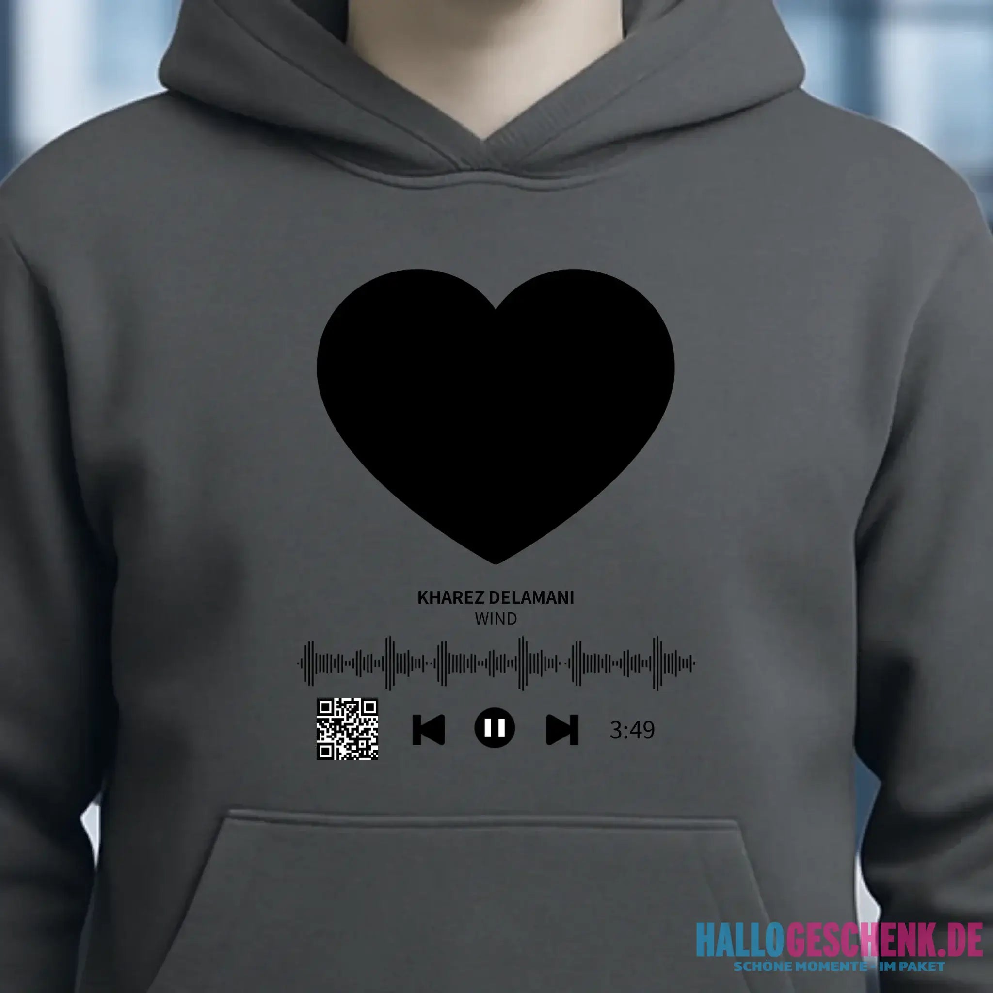 Dein Bild mit Spotify QR Code • Unisex Premium Hoodie XS-5XL aus Bio-Baumwolle für Damen & Herren