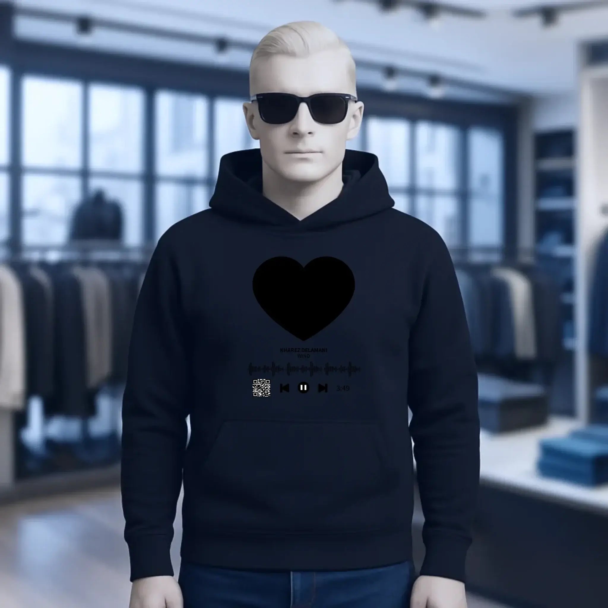 Dein Bild mit Spotify QR Code • Unisex Premium Hoodie XS-5XL aus Bio-Baumwolle für Damen & Herren