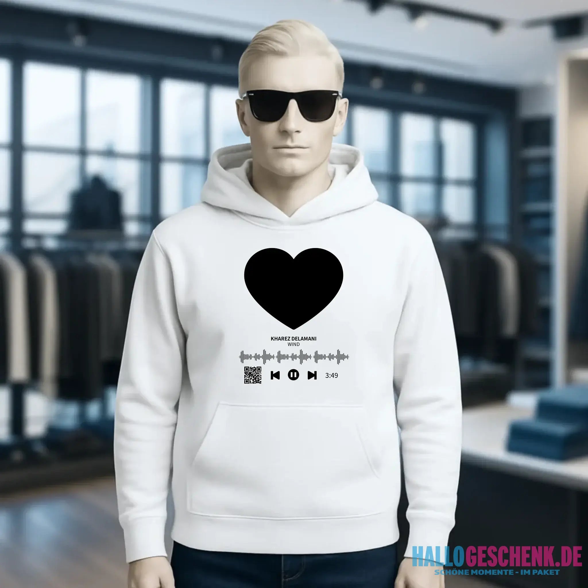 Dein Bild mit Spotify QR Code • Unisex Premium Hoodie XS-5XL aus Bio-Baumwolle für Damen & Herren
