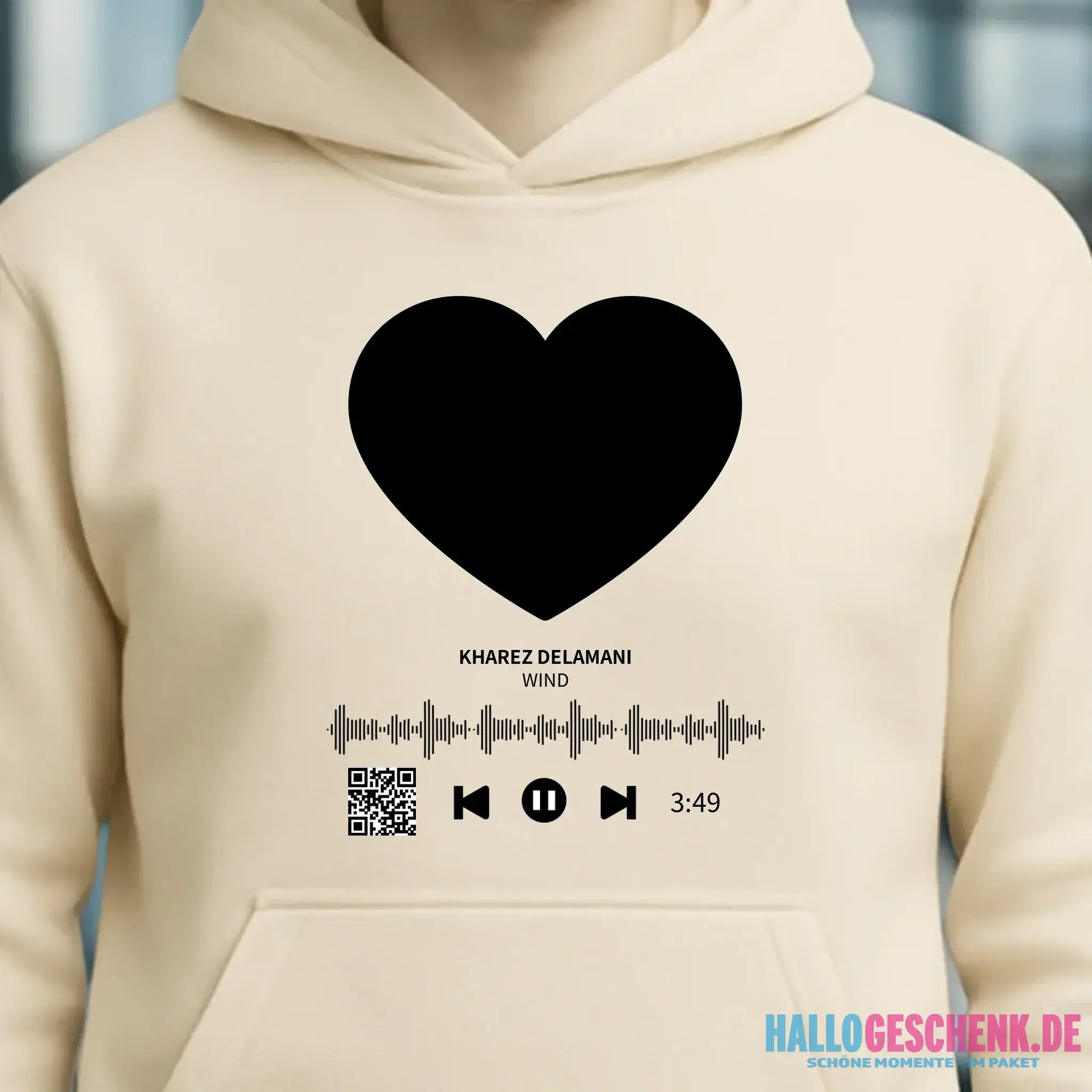 Dein Bild mit Spotify QR Code • Unisex Premium Hoodie XS-5XL aus Bio-Baumwolle für Damen & Herren