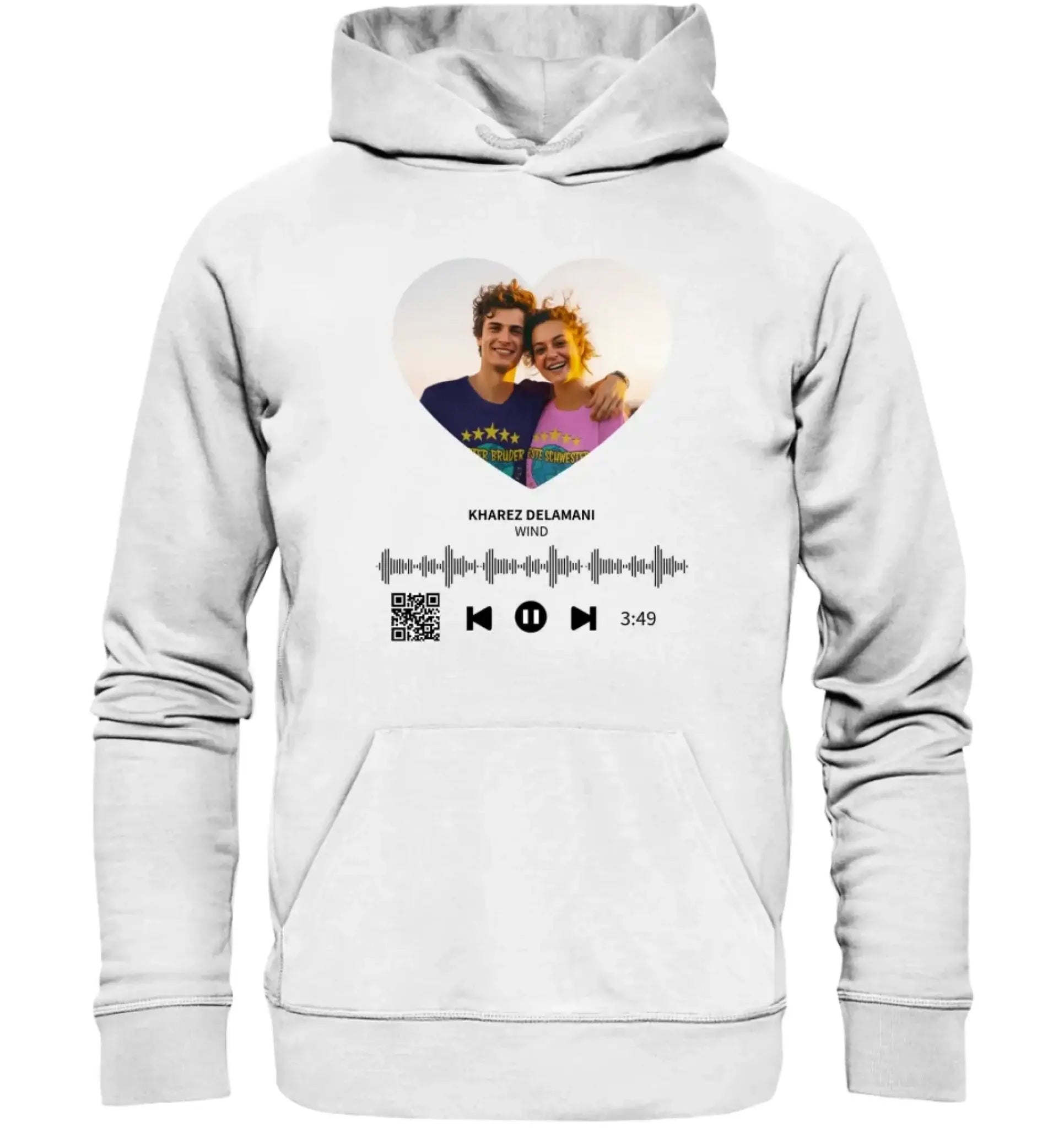 Dein Bild mit Spotify QR Code • Unisex Premium Hoodie XS-5XL aus Bio-Baumwolle für Damen & Herren