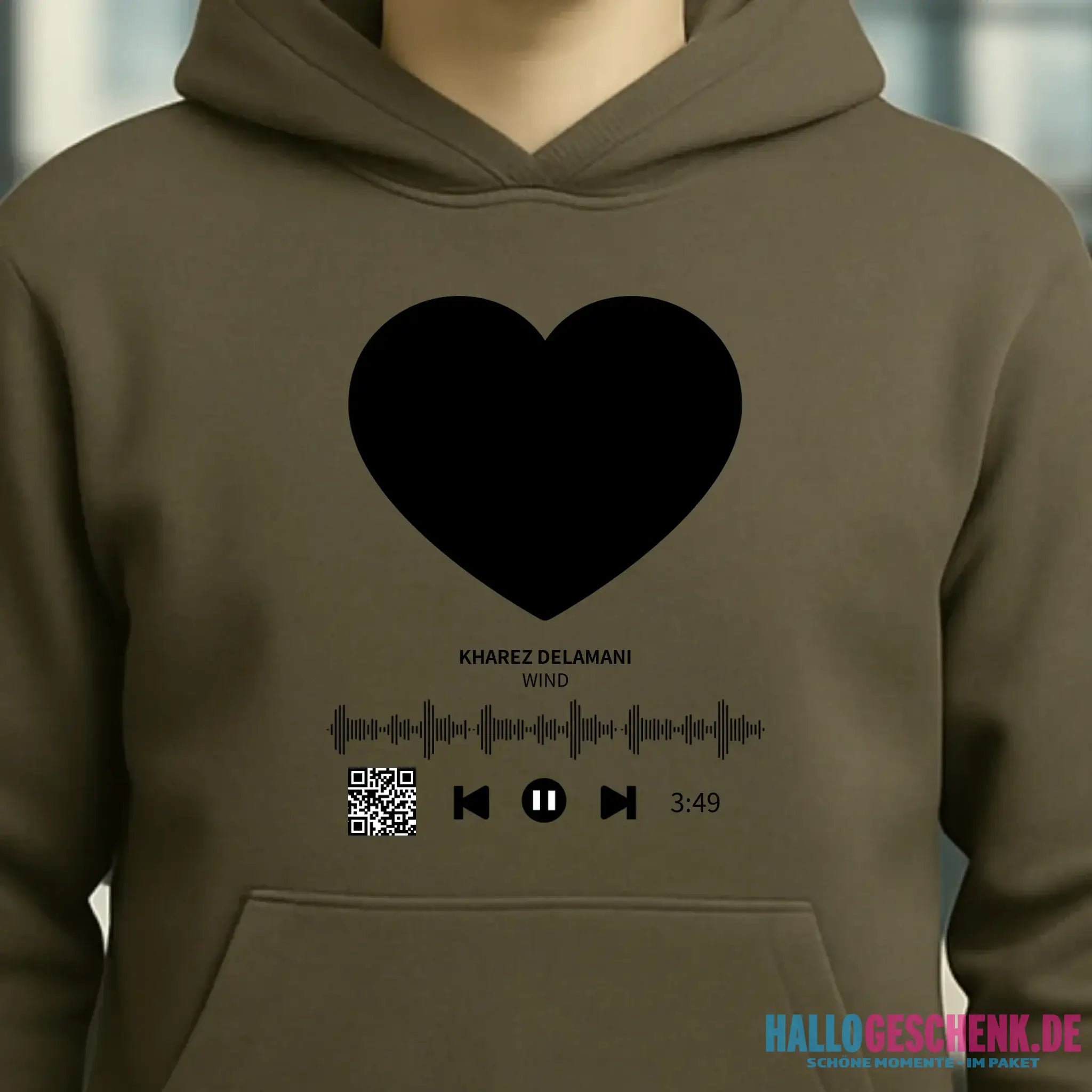 Dein Bild mit Spotify QR Code • Unisex Premium Hoodie XS-5XL aus Bio-Baumwolle für Damen & Herren