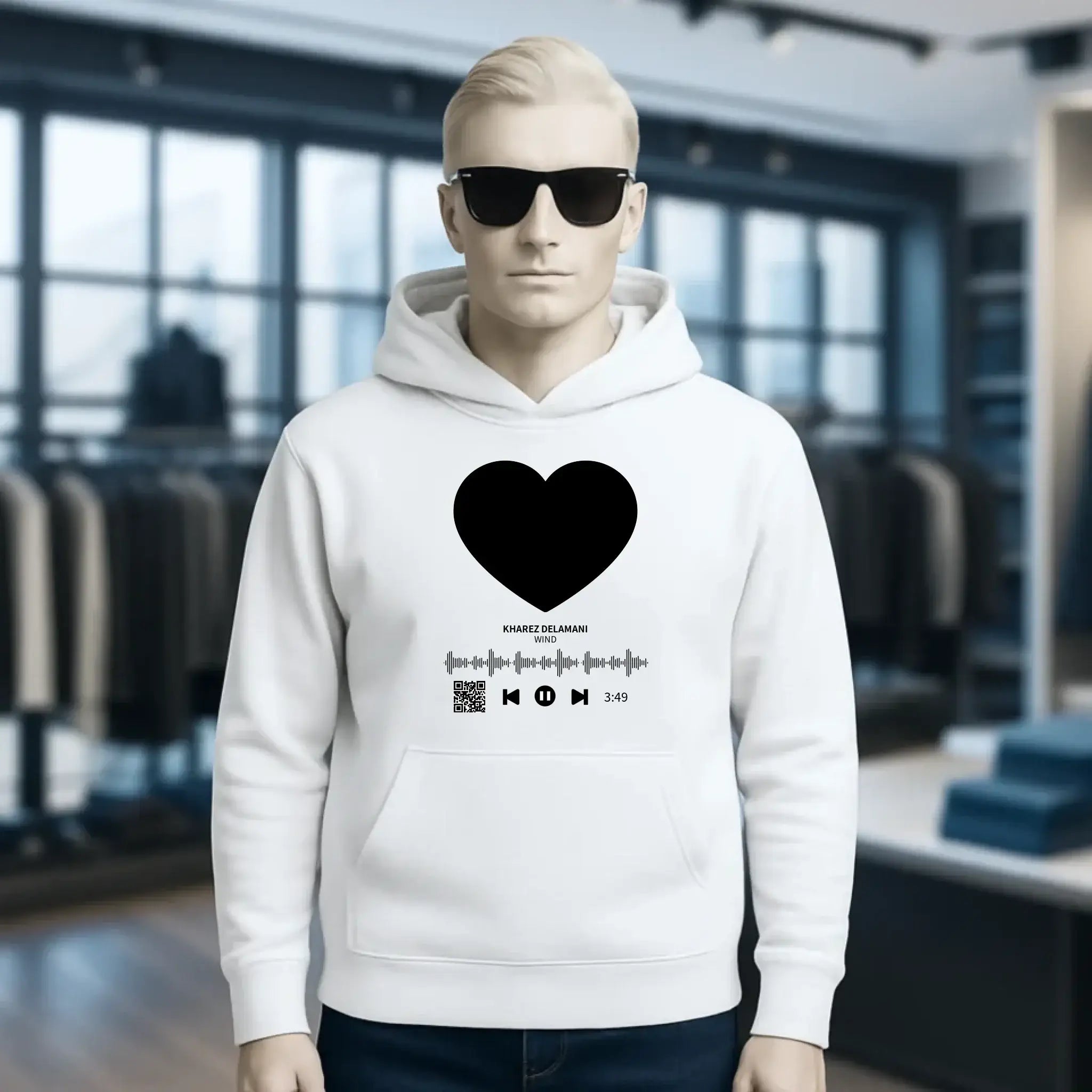 Dein Bild mit Spotify QR Code • Unisex Premium Hoodie XS-5XL aus Bio-Baumwolle für Damen & Herren
