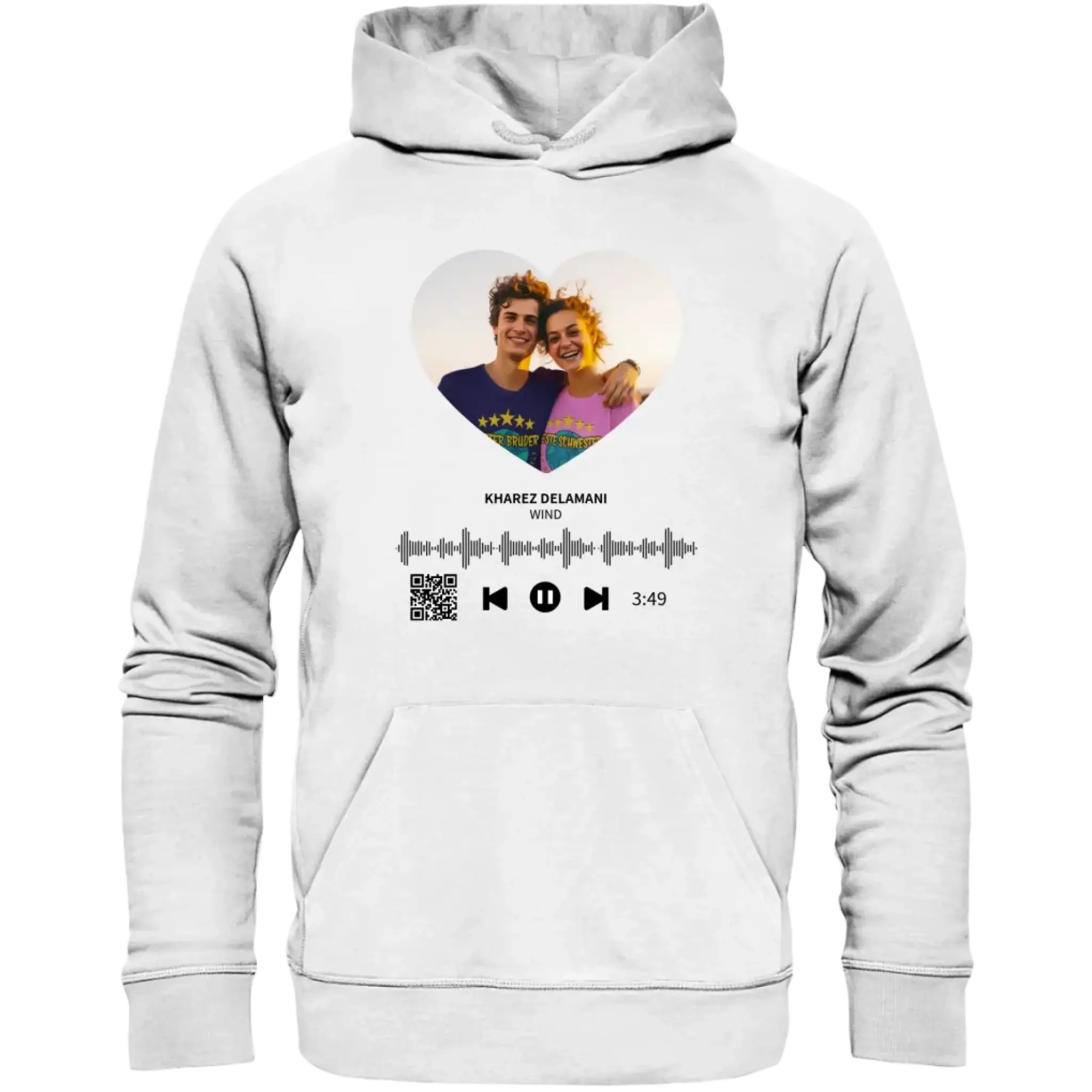 Dein Bild mit Spotify QR Code • Unisex Premium Hoodie XS-5XL aus Bio-Baumwolle für Damen & Herren