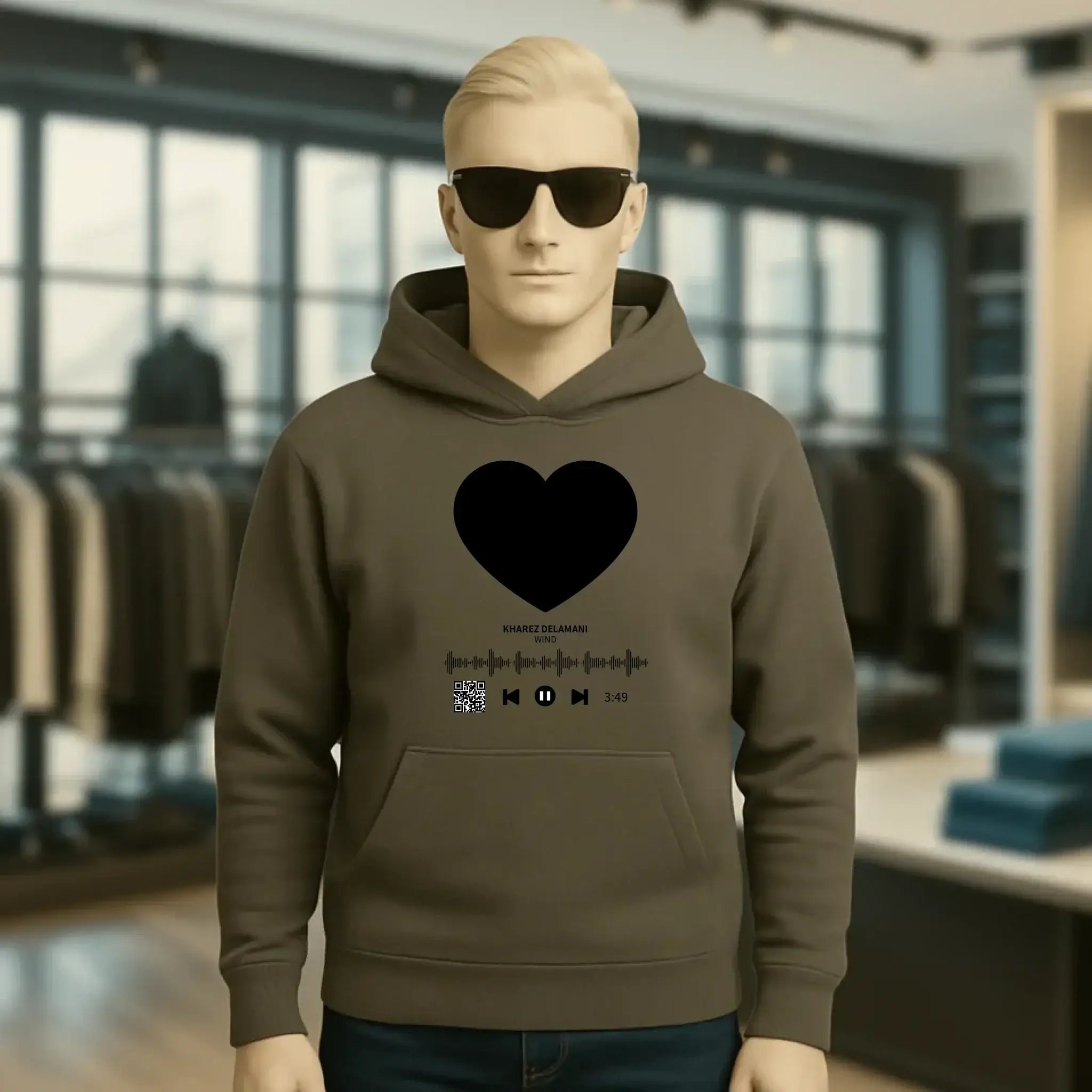 Dein Bild mit Spotify QR Code • Unisex Premium Hoodie XS-5XL aus Bio-Baumwolle für Damen & Herren