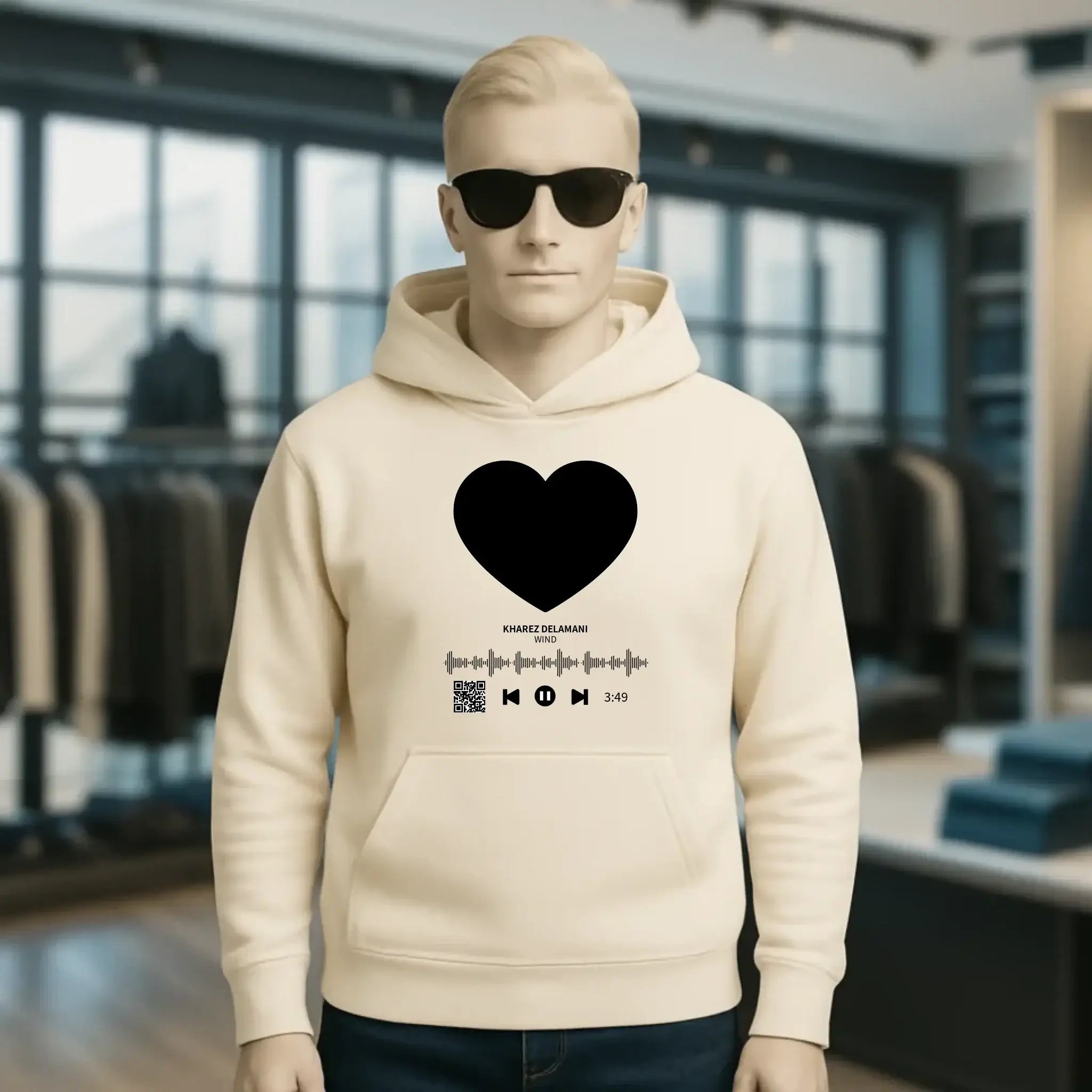 Dein Bild mit Spotify QR Code • Unisex Premium Hoodie XS-5XL aus Bio-Baumwolle für Damen & Herren