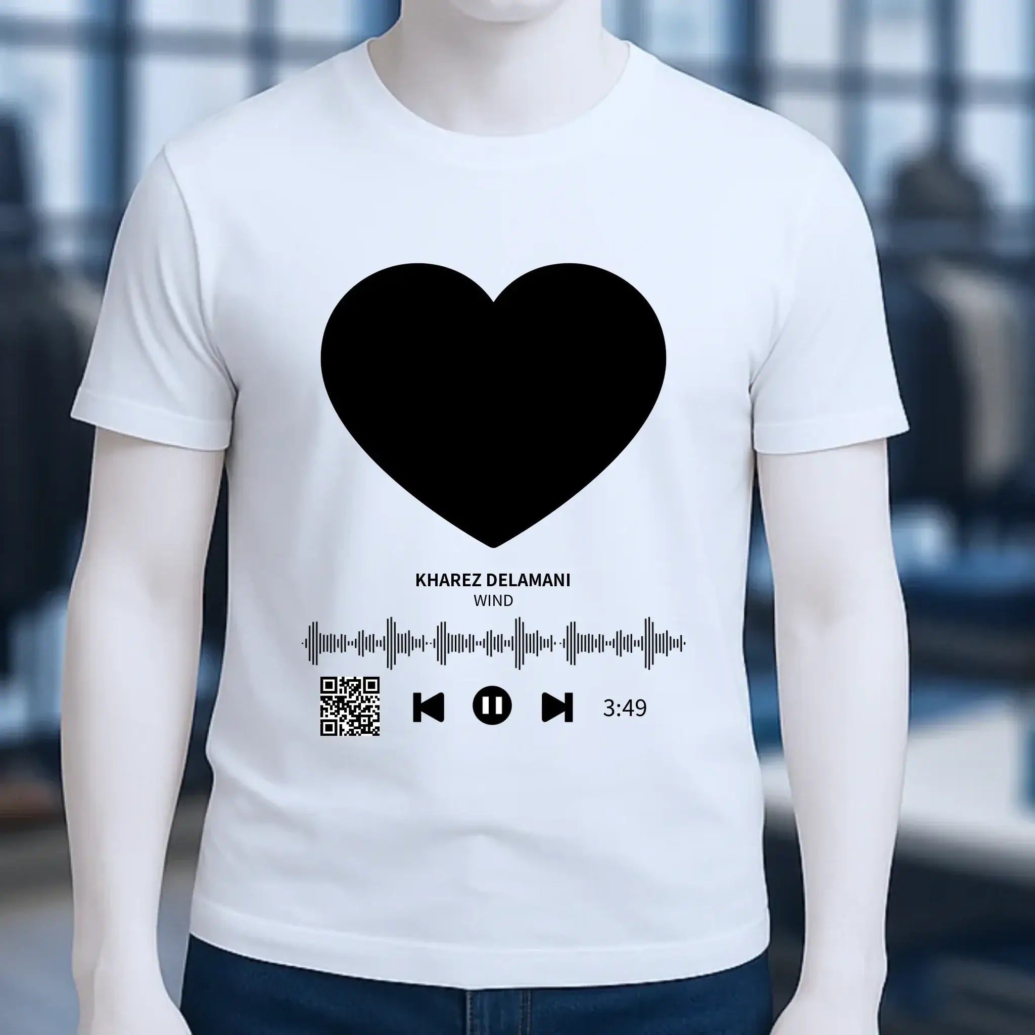 Dein Bild mit Spotify QR Code • Unisex Premium T-Shirt XS-5XL aus Bio-Baumwolle für Damen & Herren • Exklusivdesign • personalisiert