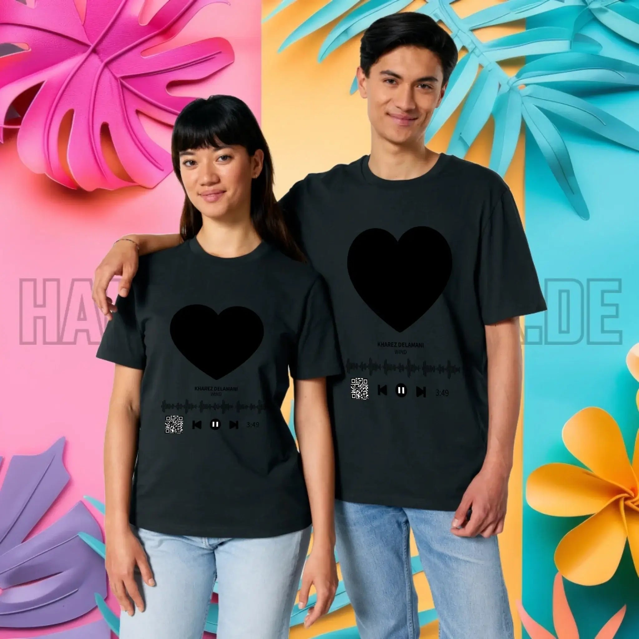 Dein Bild mit Spotify QR Code • Unisex Premium T-Shirt XS-5XL aus Bio-Baumwolle für Damen & Herren • Exklusivdesign • personalisiert