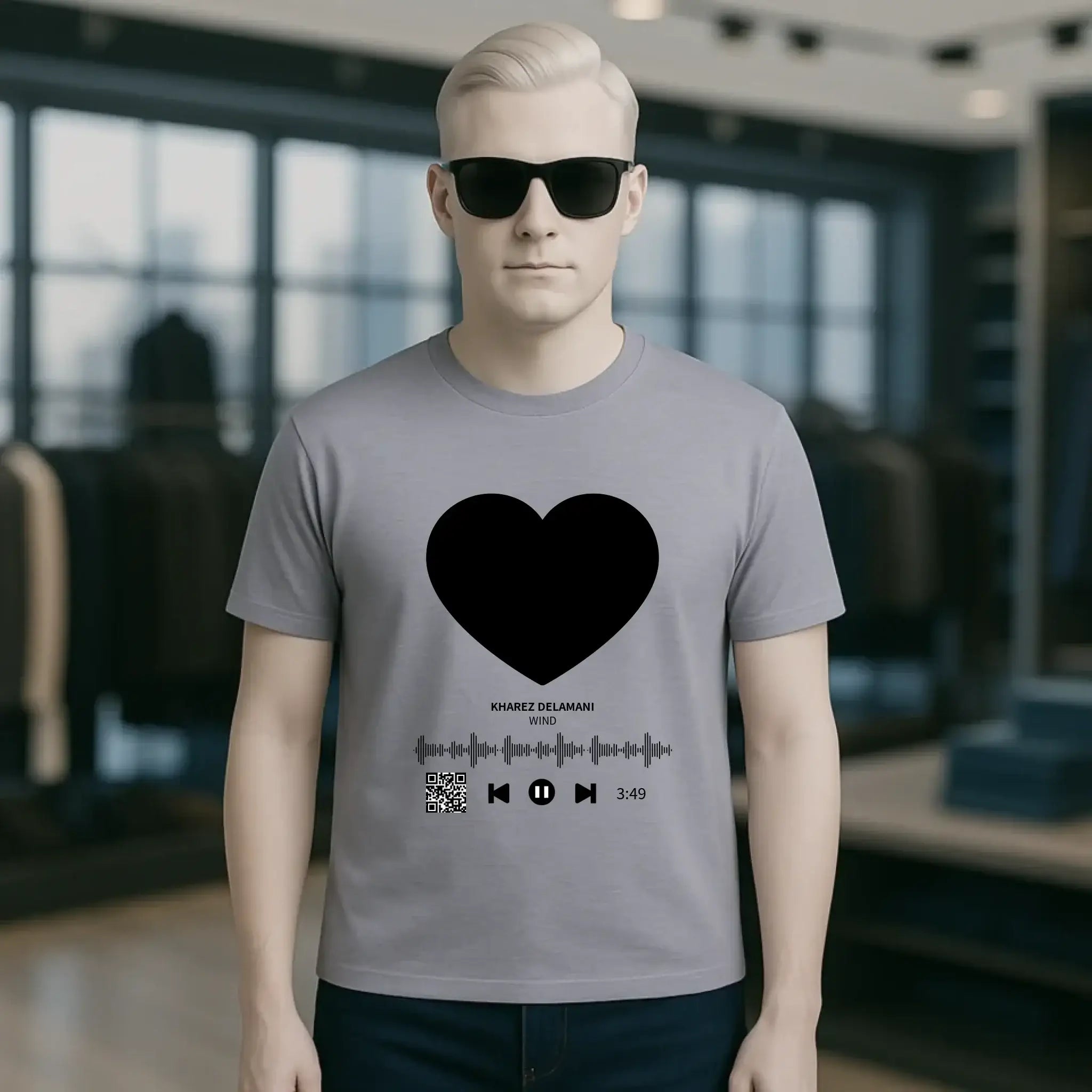 Dein Bild mit Spotify QR Code • Unisex Premium T-Shirt XS-5XL aus Bio-Baumwolle für Damen & Herren • Exklusivdesign • personalisiert