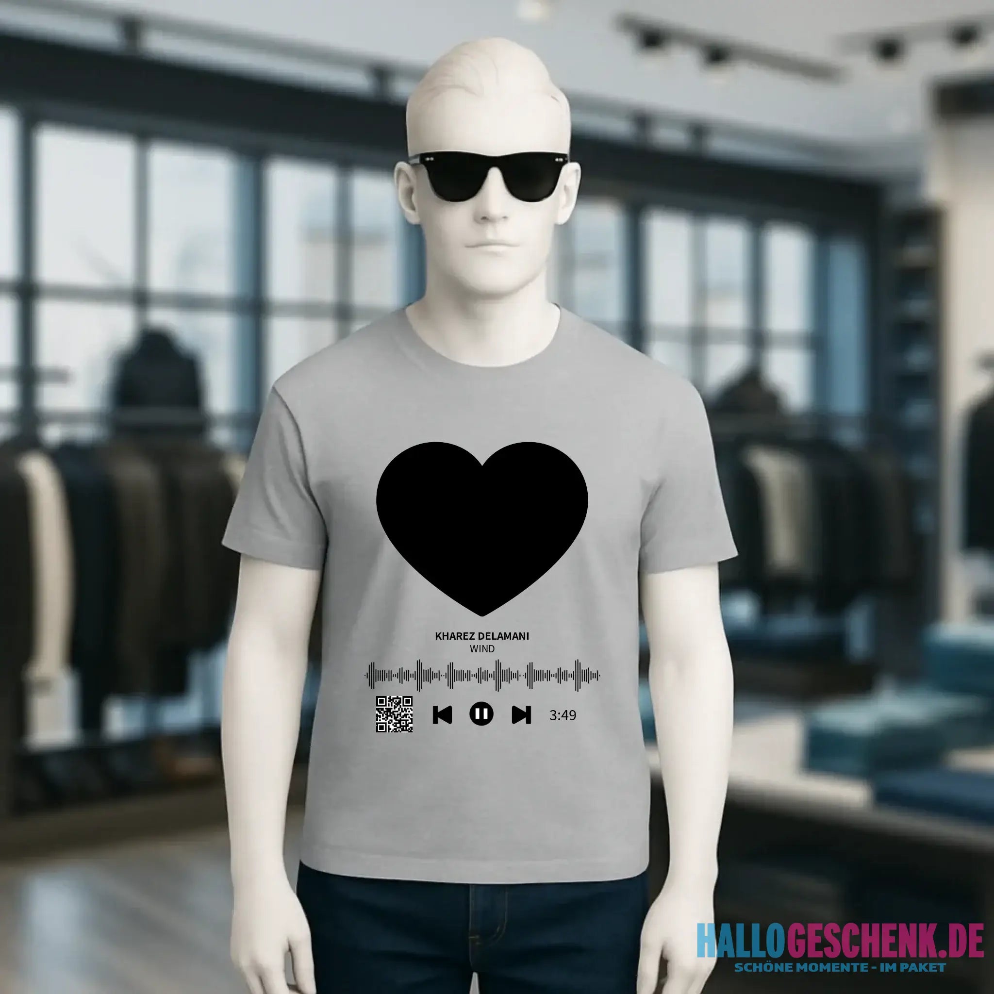 Dein Bild mit Spotify QR Code • Unisex Premium T-Shirt XS-5XL aus Bio-Baumwolle für Damen & Herren • Exklusivdesign • personalisiert