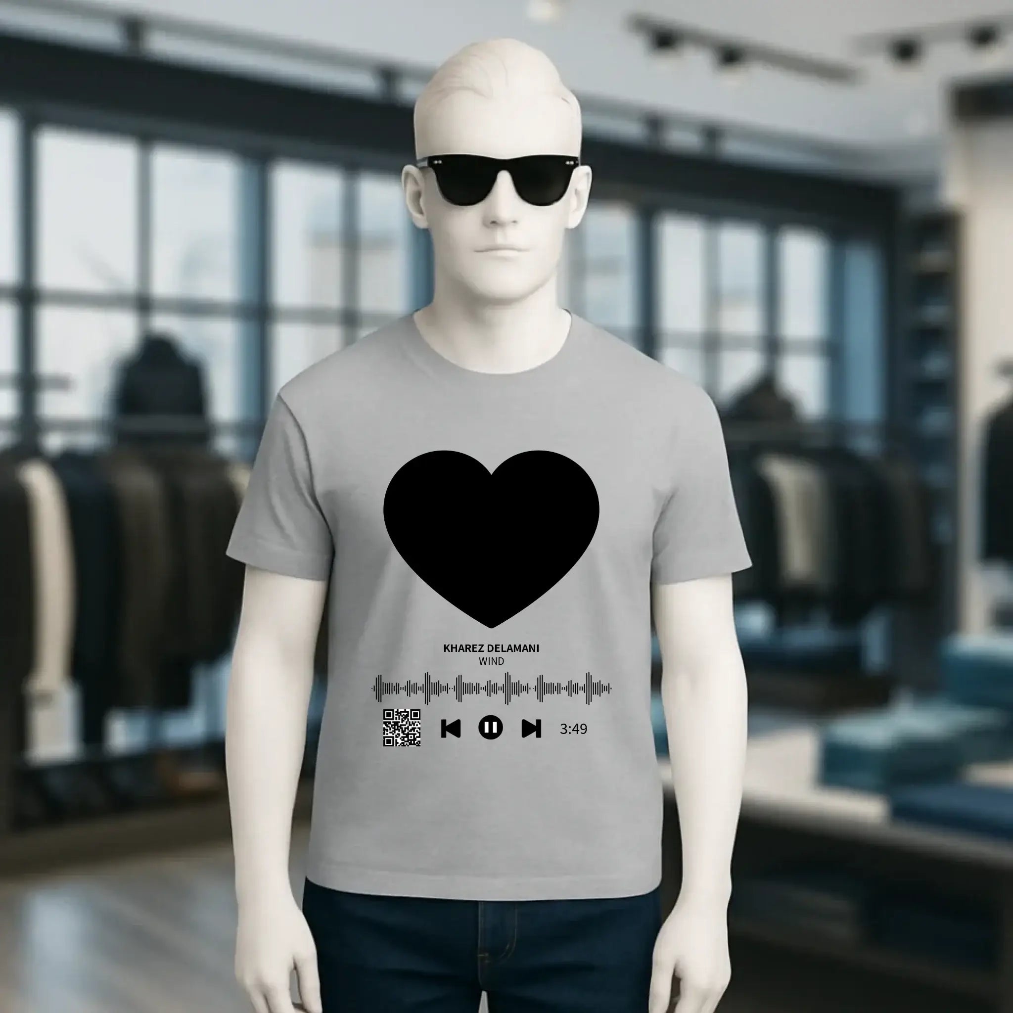 Dein Bild mit Spotify QR Code • Unisex Premium T-Shirt XS-5XL aus Bio-Baumwolle für Damen & Herren • Exklusivdesign • personalisiert