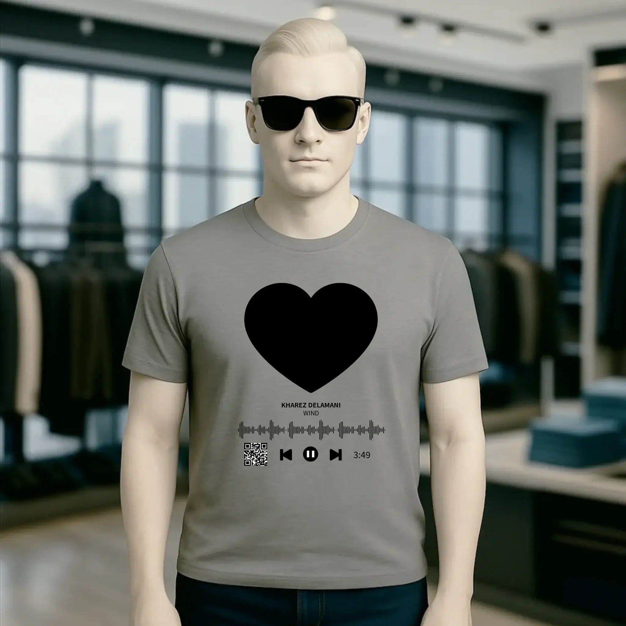 Dein Bild mit Spotify QR Code • Unisex Premium T-Shirt XS-5XL aus Bio-Baumwolle für Damen & Herren • Exklusivdesign • personalisiert