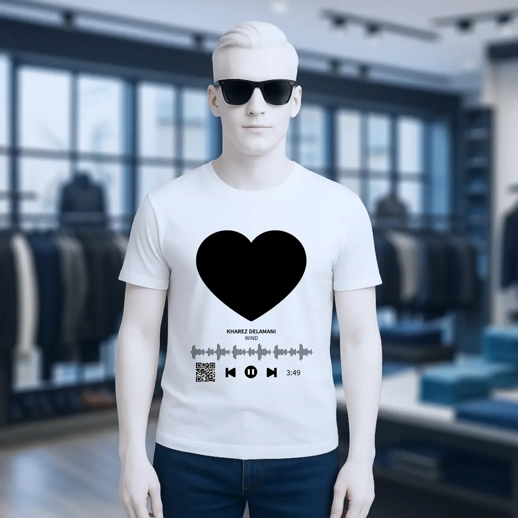 Dein Bild mit Spotify QR Code • Unisex Premium T-Shirt XS-5XL aus Bio-Baumwolle für Damen & Herren • Exklusivdesign • personalisiert