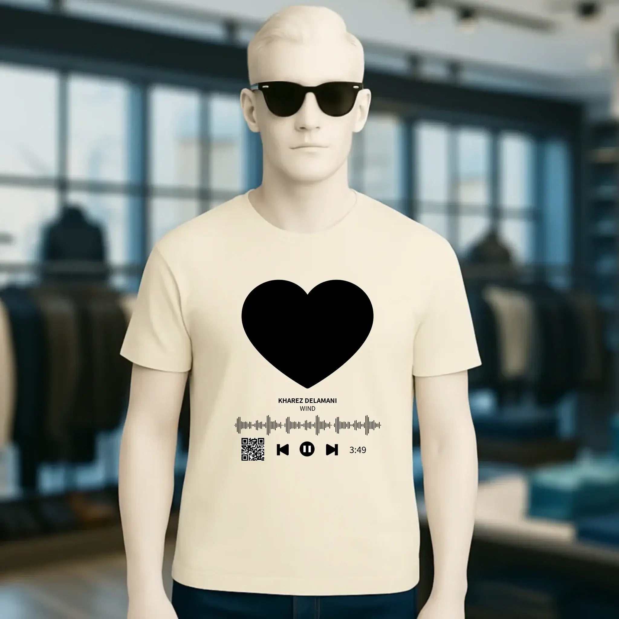 Dein Bild mit Spotify QR Code • Unisex Premium T-Shirt XS-5XL aus Bio-Baumwolle für Damen & Herren • Exklusivdesign • personalisiert