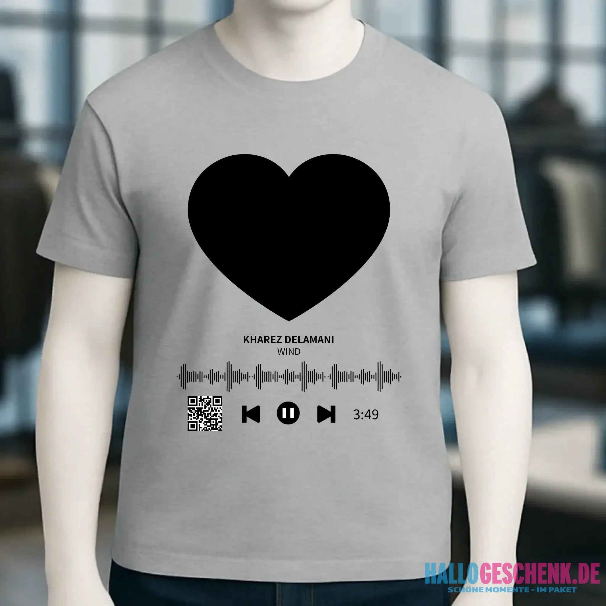 Dein Bild mit Spotify QR Code • Unisex Premium T-Shirt XS-5XL aus Bio-Baumwolle für Damen & Herren • Exklusivdesign • personalisiert