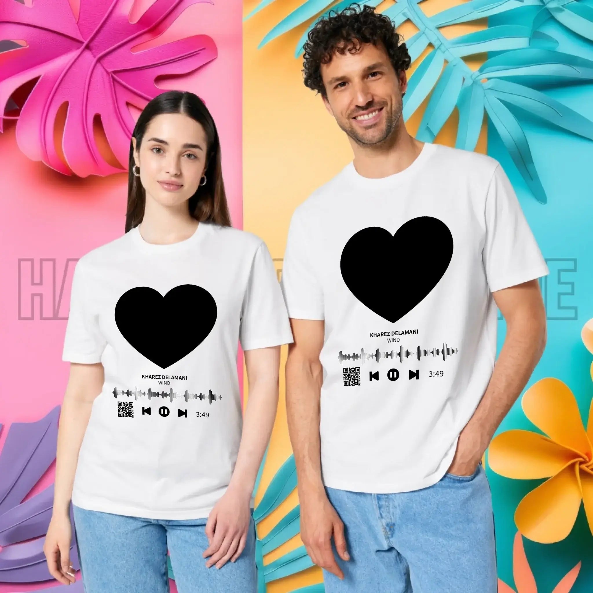 Dein Bild mit Spotify QR Code • Unisex Premium T-Shirt XS-5XL aus Bio-Baumwolle für Damen & Herren • Exklusivdesign • personalisiert