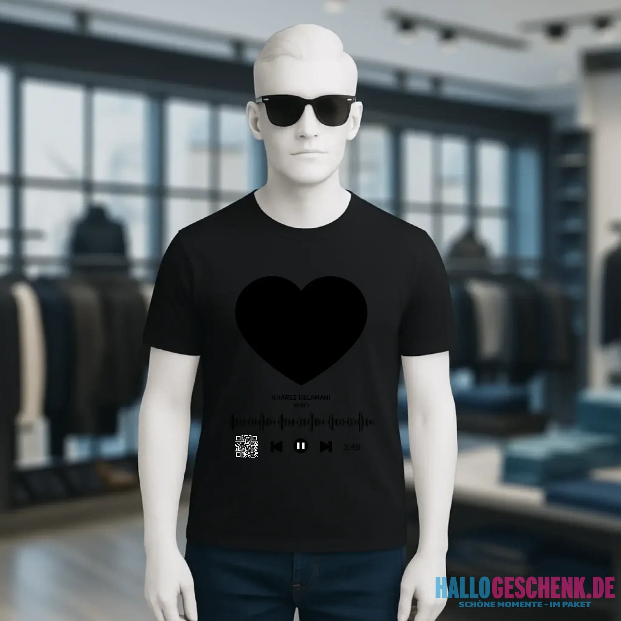 Dein Bild mit Spotify QR Code • Unisex Premium T-Shirt XS-5XL aus Bio-Baumwolle für Damen & Herren • Exklusivdesign • personalisiert