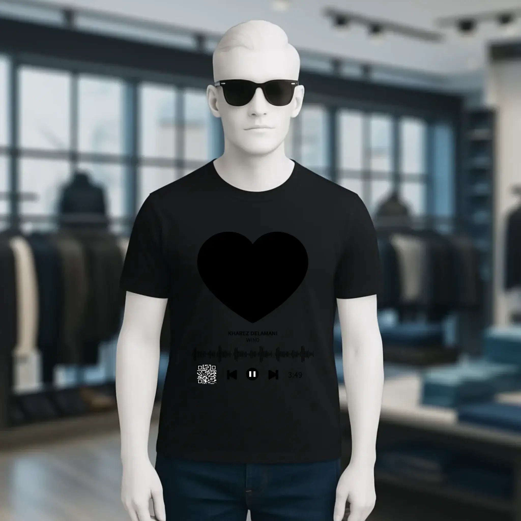 Dein Bild mit Spotify QR Code • Unisex Premium T-Shirt XS-5XL aus Bio-Baumwolle für Damen & Herren • Exklusivdesign • personalisiert