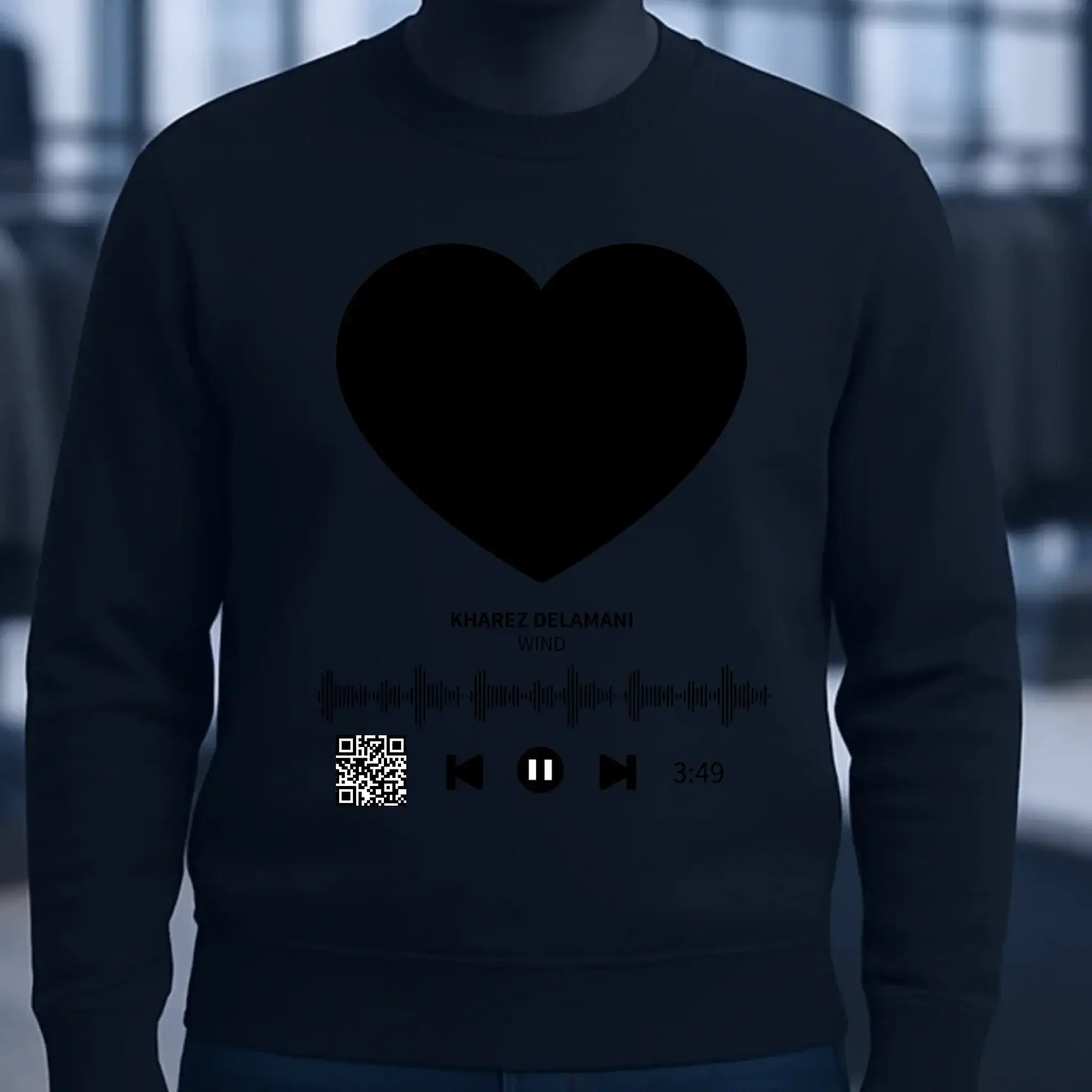 Dein Bild mit Spotify QR Code • Unisex Sweatshirt Bio-Baumwolle in 4 Farben XS-3XL • personalisiert