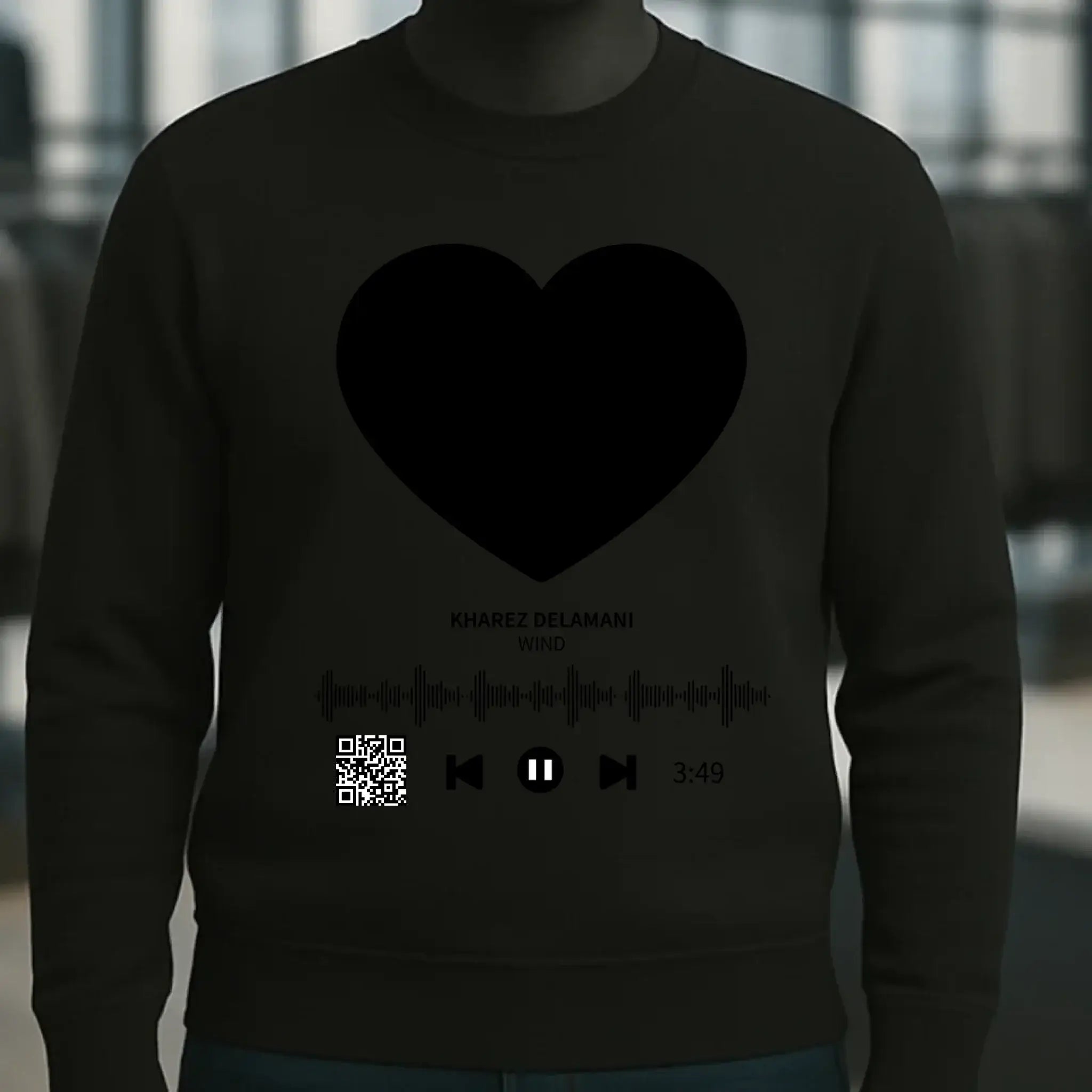 Dein Bild mit Spotify QR Code • Unisex Sweatshirt Bio-Baumwolle in 4 Farben XS-3XL • personalisiert