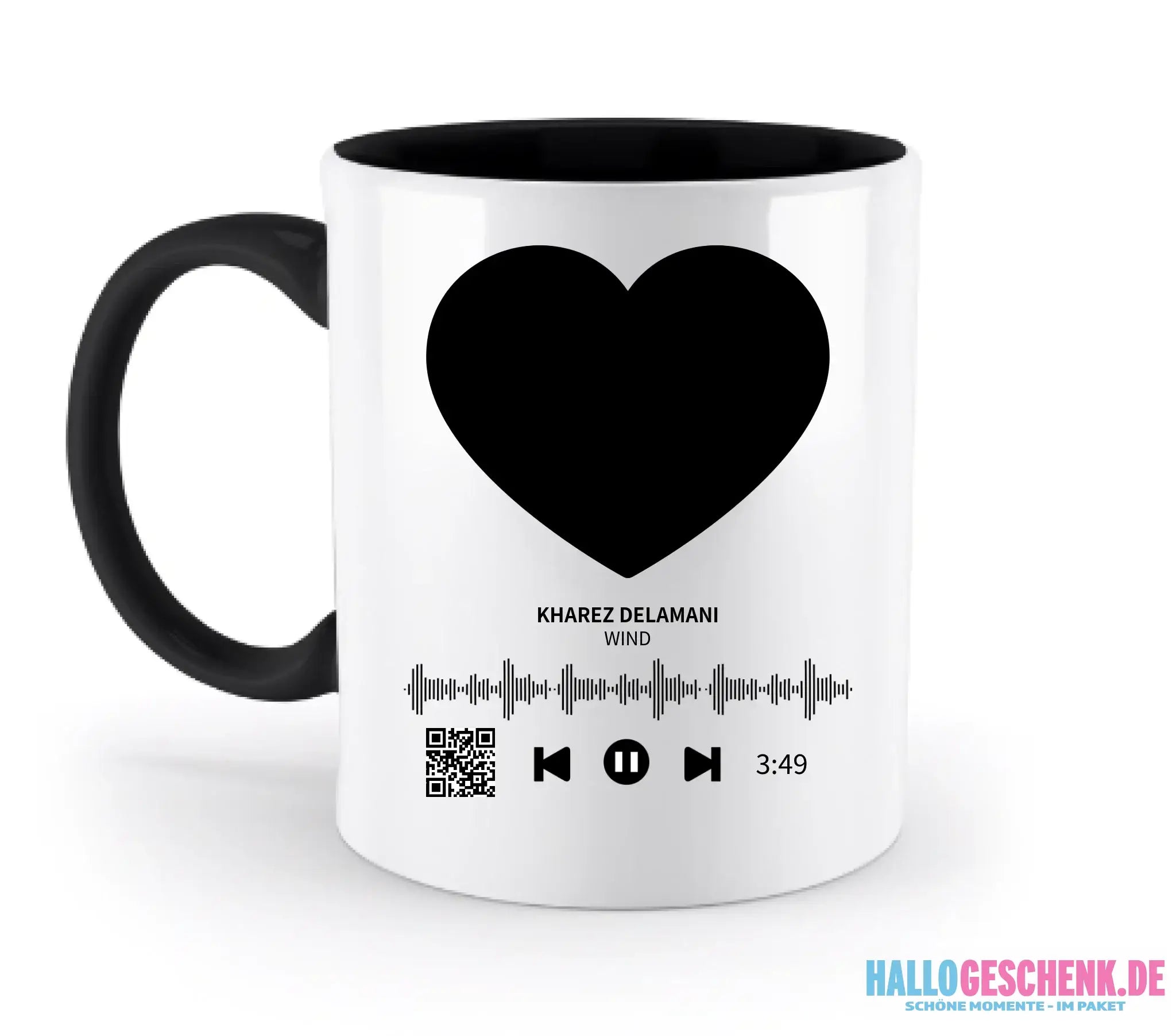 Dein Bild mit Spotify QR Code • zweifarbige Tasse • spülmaschinengeeignet • Exklusivdesign • personalisiert