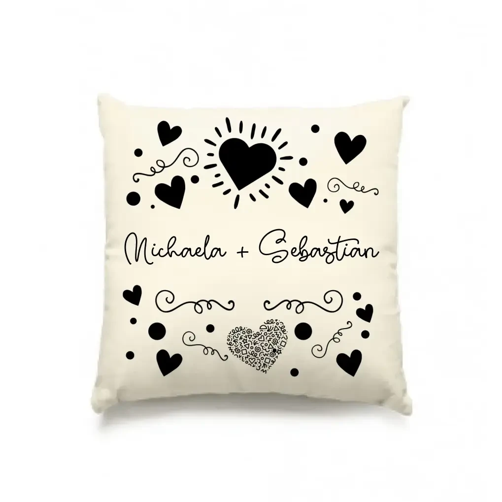 Dein e Wunschname n im LOVE DESIGN 1 - Kissen 40x40 cm - personalisierbar