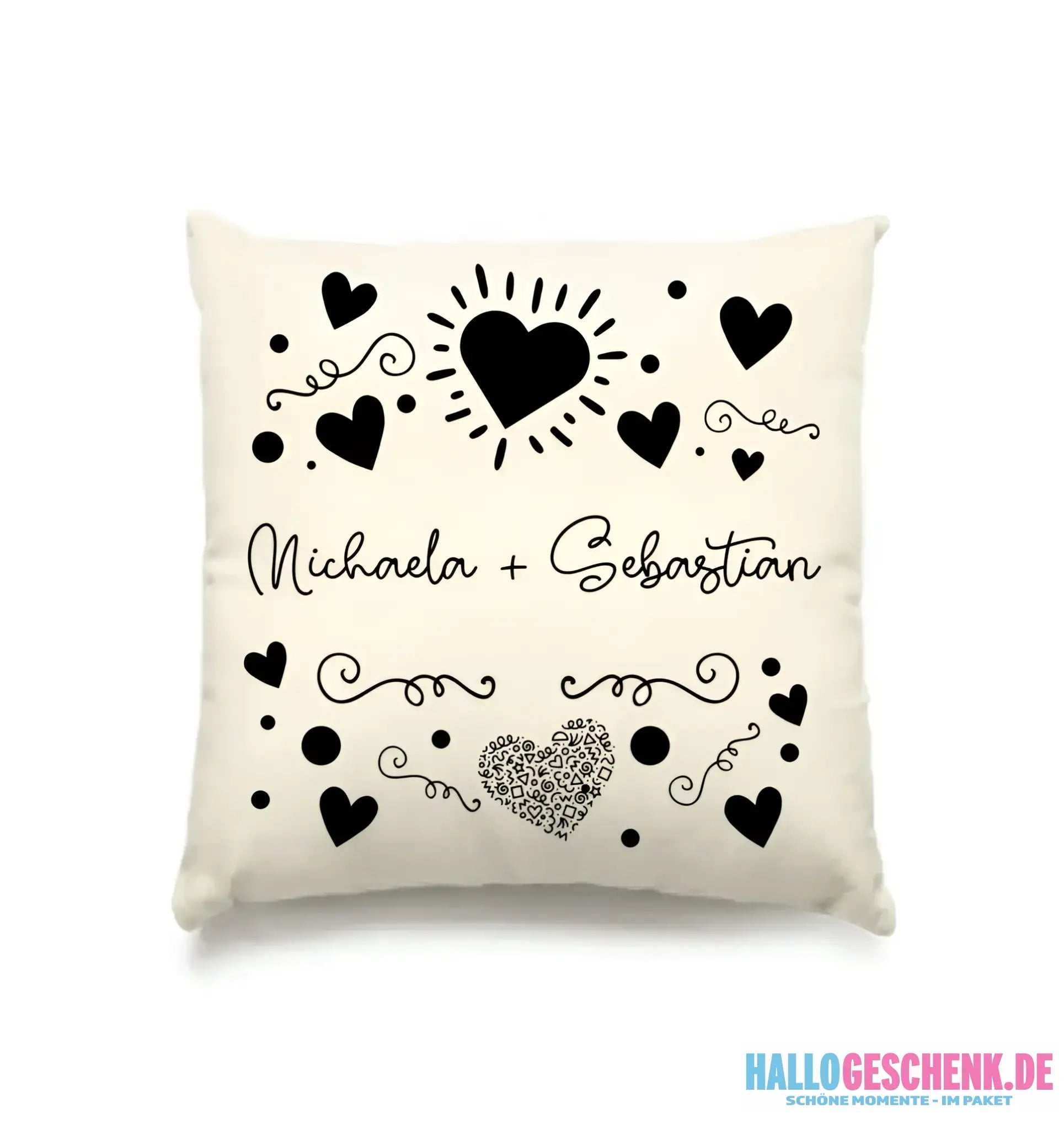 Dein e Wunschname n im LOVE DESIGN 1 - Kissen 40x40 cm - personalisierbar