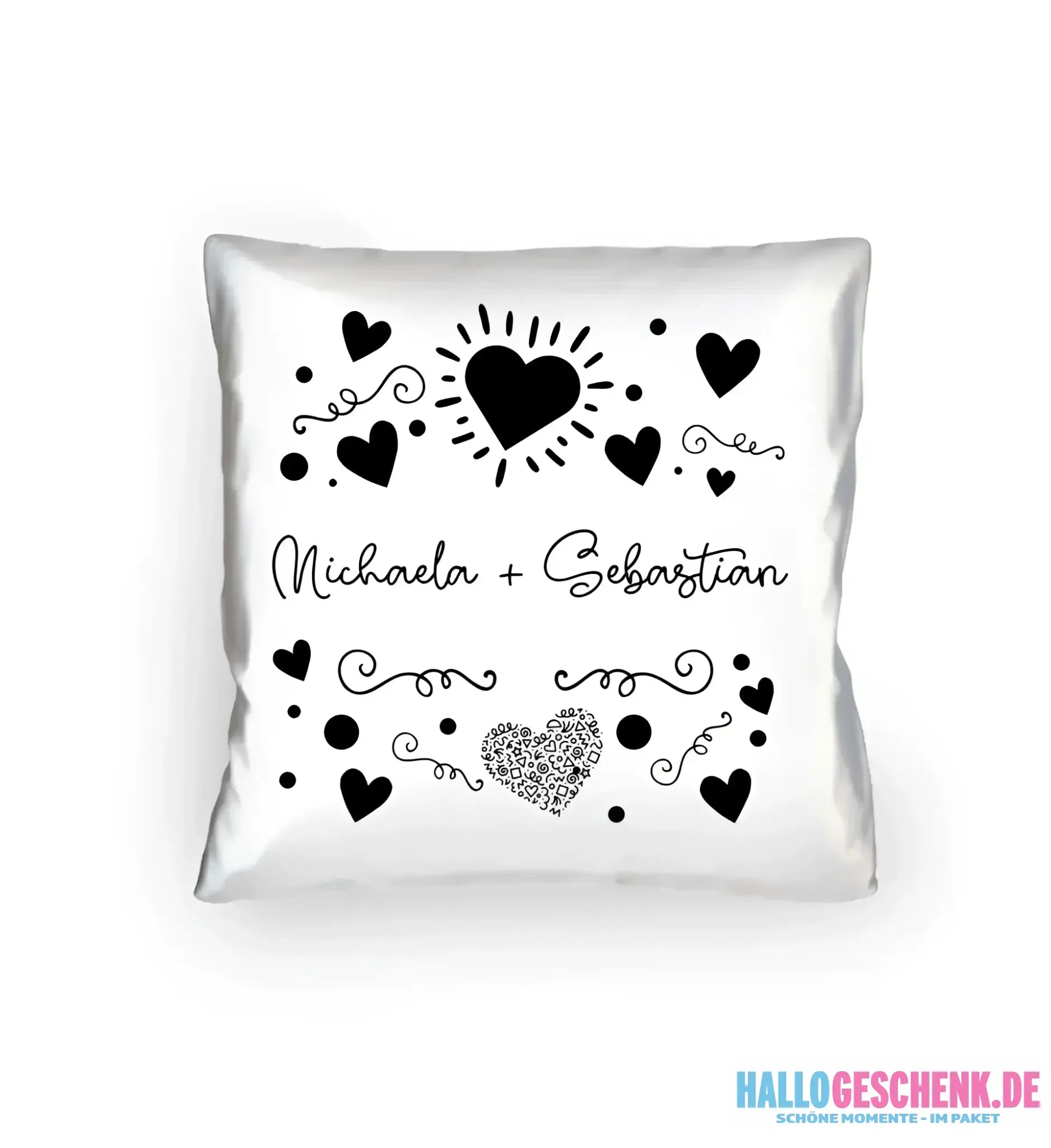 Dein e Wunschname n im LOVE DESIGN 1 - Kissen 40x40 cm - personalisierbar