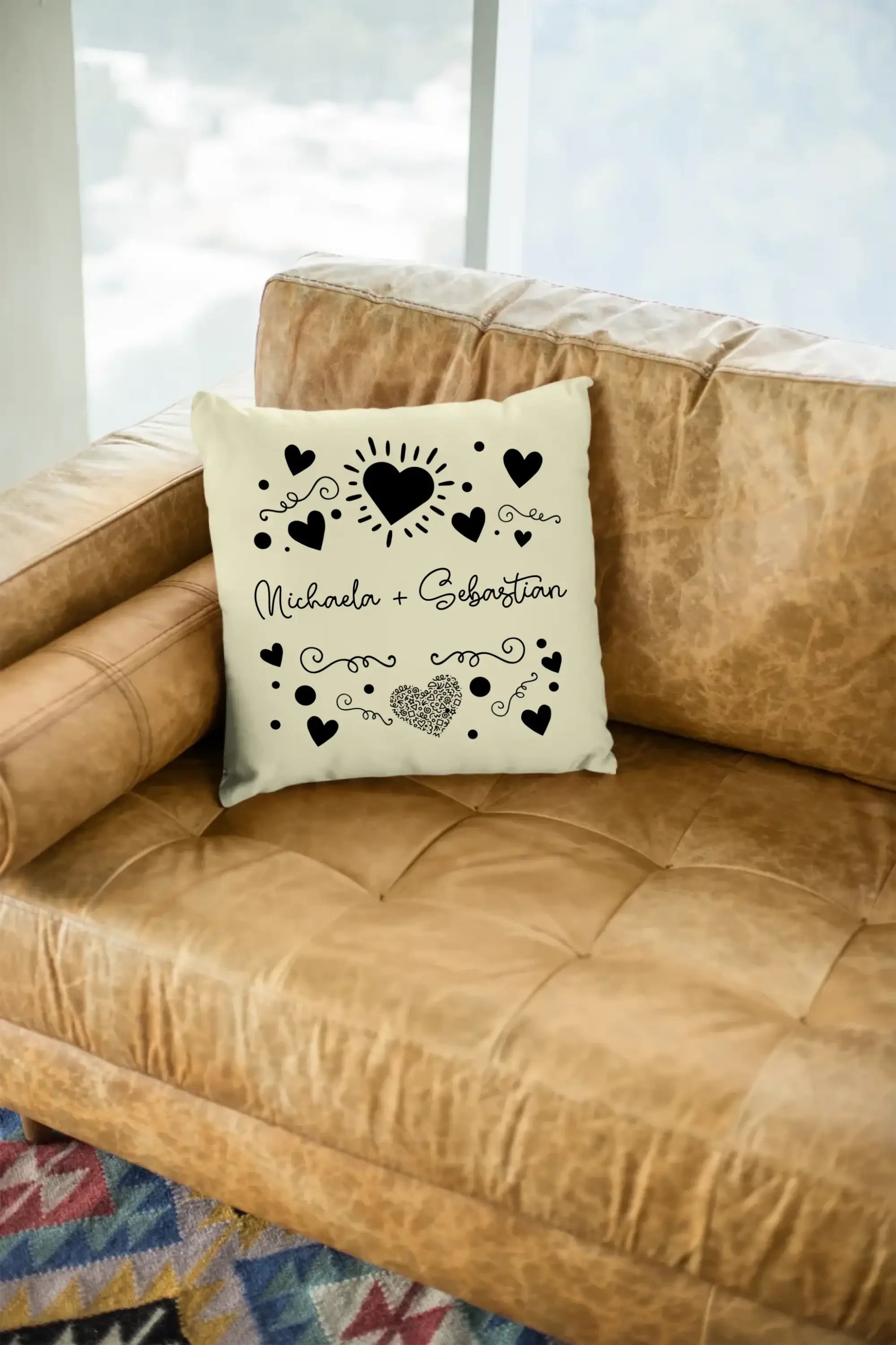 Dein e Wunschname n im LOVE DESIGN 1 - Kissen 40x40 cm - personalisierbar