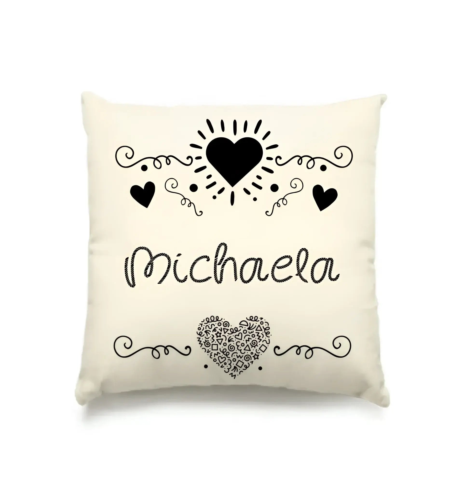 Dein e Wunschname n im LOVE DESIGN 2 - Kissen 40x40 cm - personalisierbar