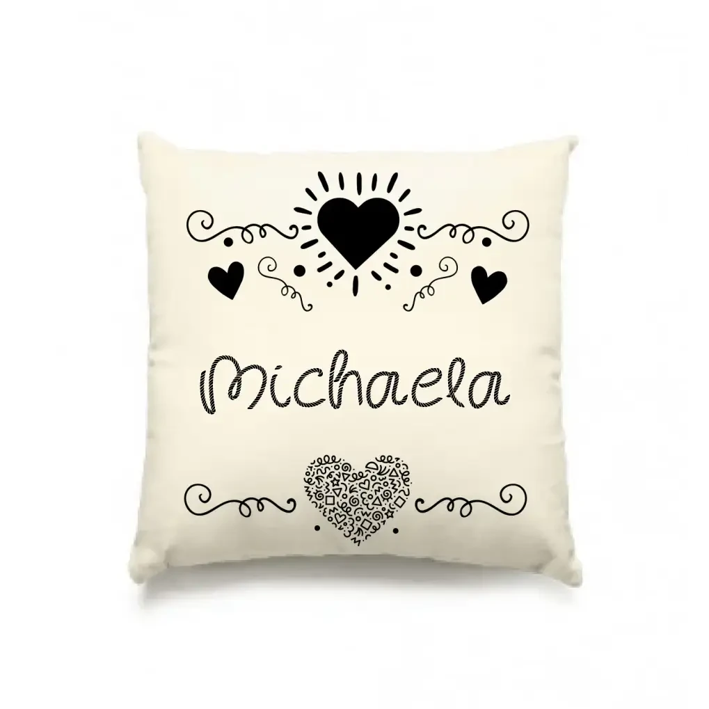 Dein e Wunschname n im LOVE DESIGN 2 - Kissen 40x40 cm - personalisierbar