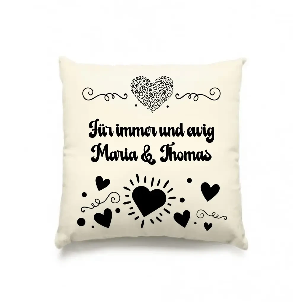 Dein e Wunschname n im LOVE DESIGN 3 - Kissen 40x40 cm - personalisierbar
