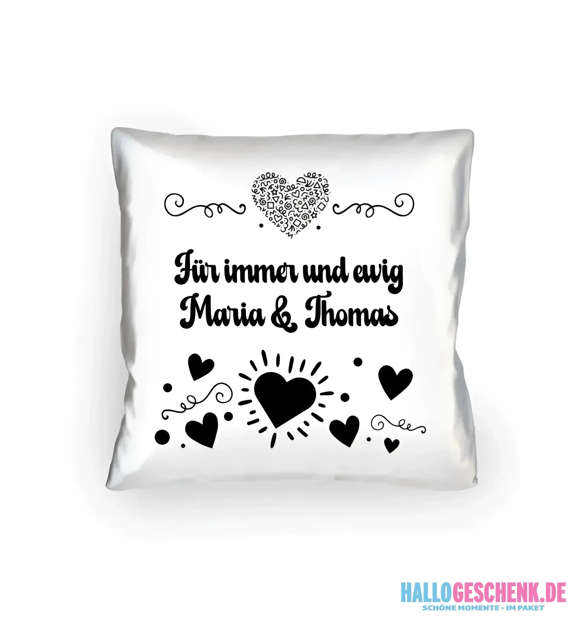 Dein e Wunschname n im LOVE DESIGN 3 - Kissen 40x40 cm - personalisierbar
