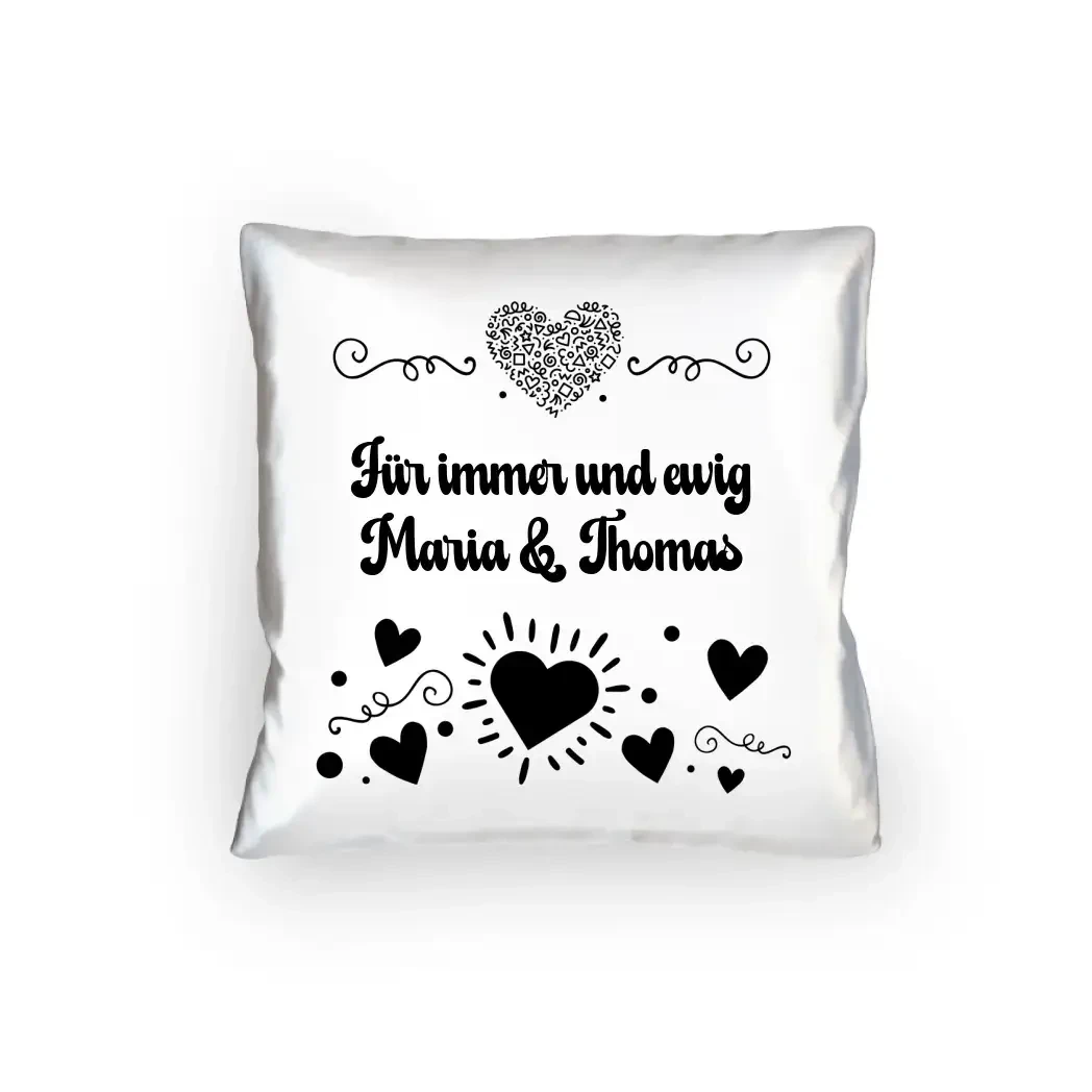 Dein e Wunschname n im LOVE DESIGN 3 - Kissen 40x40 cm - personalisierbar