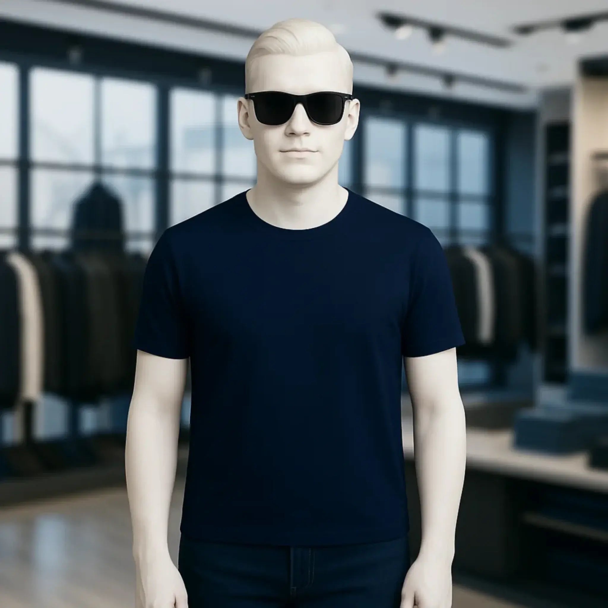 Schwarzes unisex premium t-shirt aus bio-baumwolle mit kurzem ärmel und rundhalsausschnitt für damen und herren