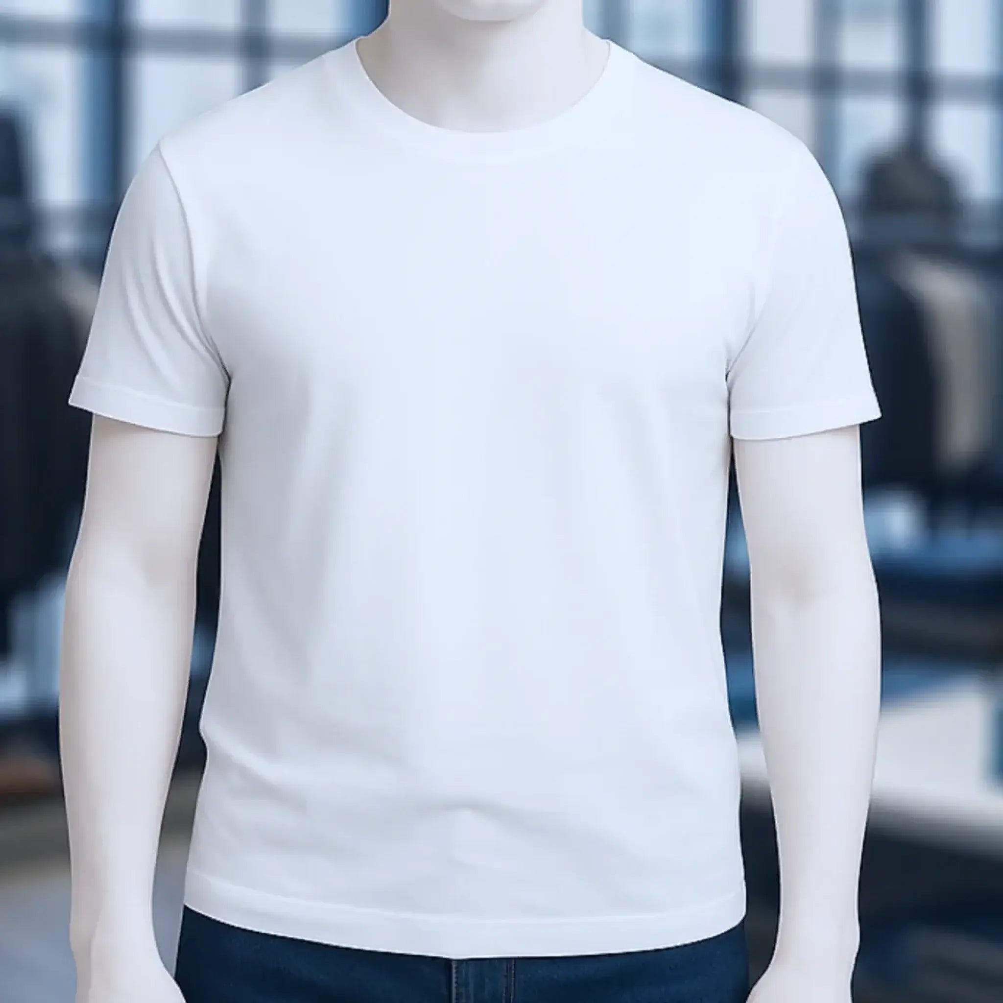 Weißes unisex premium t-shirt aus bio-baumwolle mit rundhalsausschnitt für damen und herren
