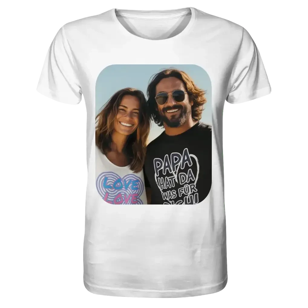 DEIN FOTO auf einem Unisex Premium T-Shirt XS-5XL aus Bio-Baumwolle für Damen & Herren
