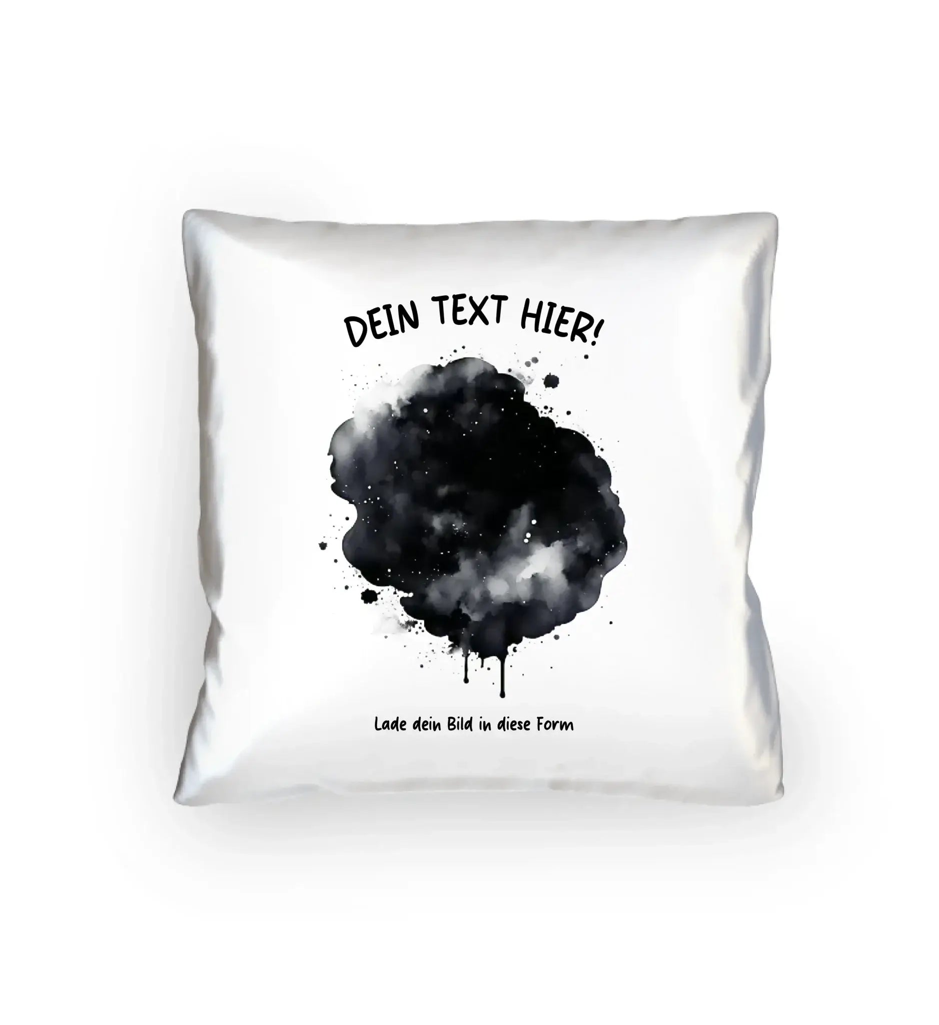 Dein Foto im Farbklecks mit Wunschtext (personalisierbare Fotomotive) - Kissen 40x40 cm / White / 40cm-x-40cm