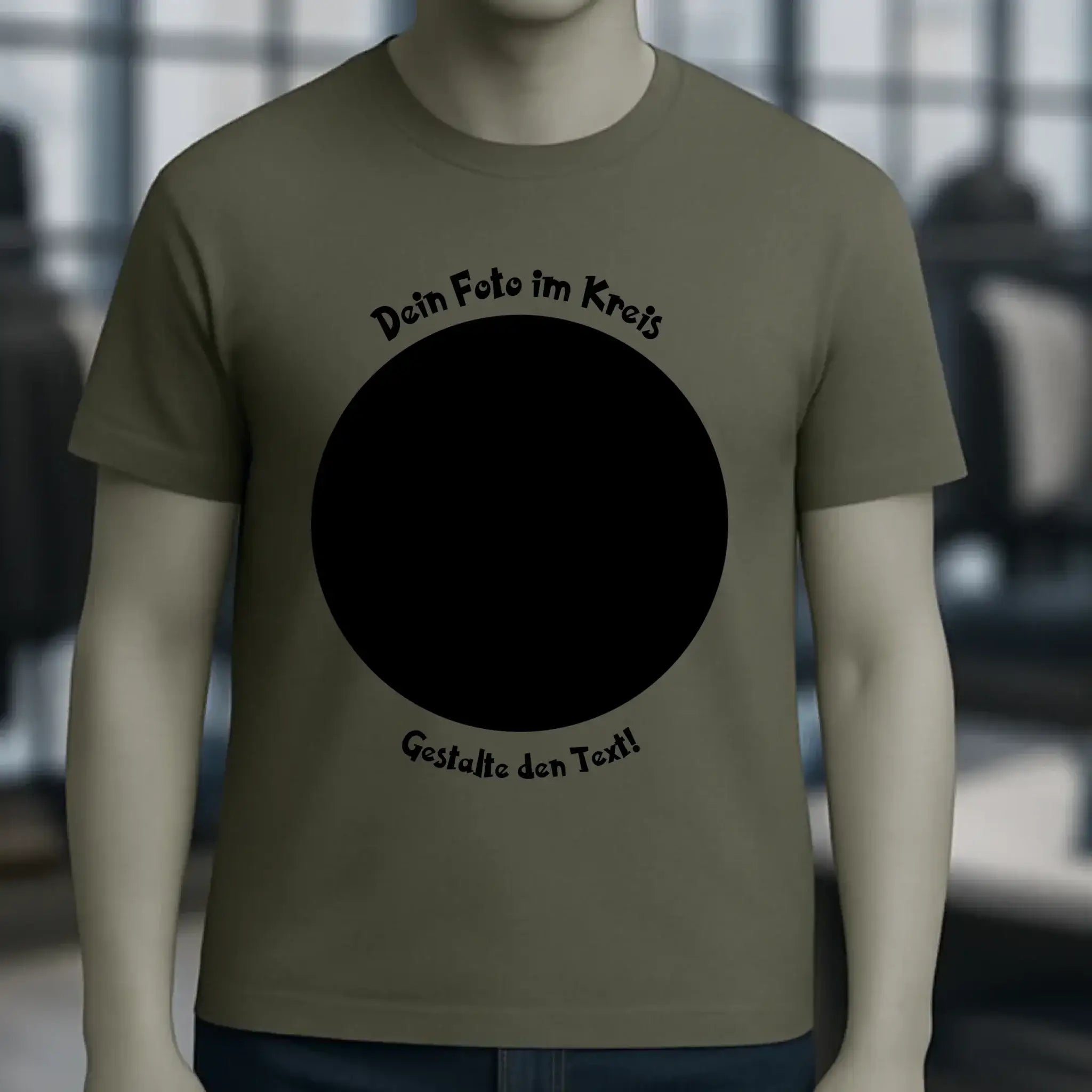 Dein Foto im Kreis + Text • Unisex Premium T-Shirt XS-5XL aus Bio-Baumwolle für Damen & Herren • Exklusivdesign • personalisiert