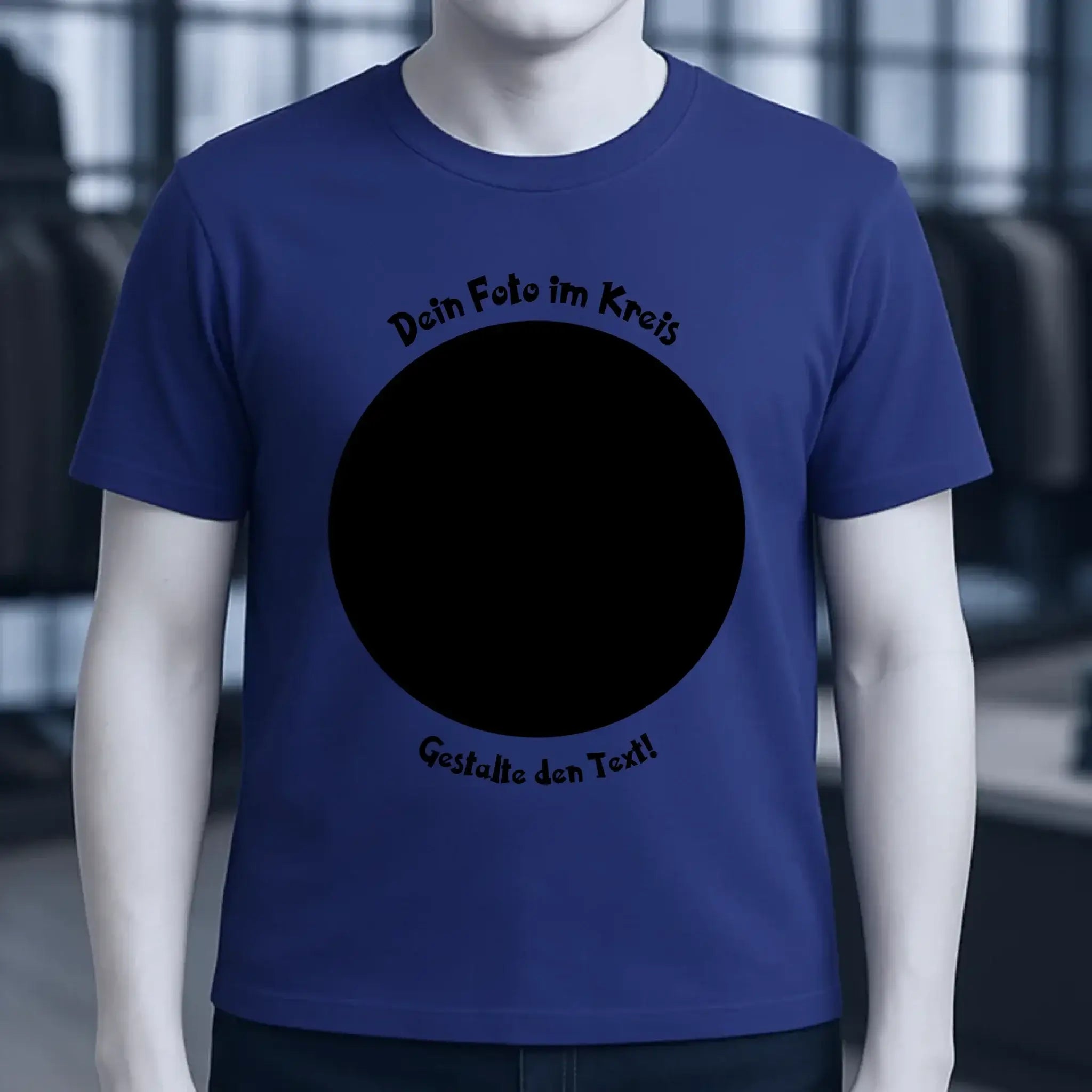 Dein Foto im Kreis + Text • Unisex Premium T-Shirt XS-5XL aus Bio-Baumwolle für Damen & Herren • Exklusivdesign • personalisiert