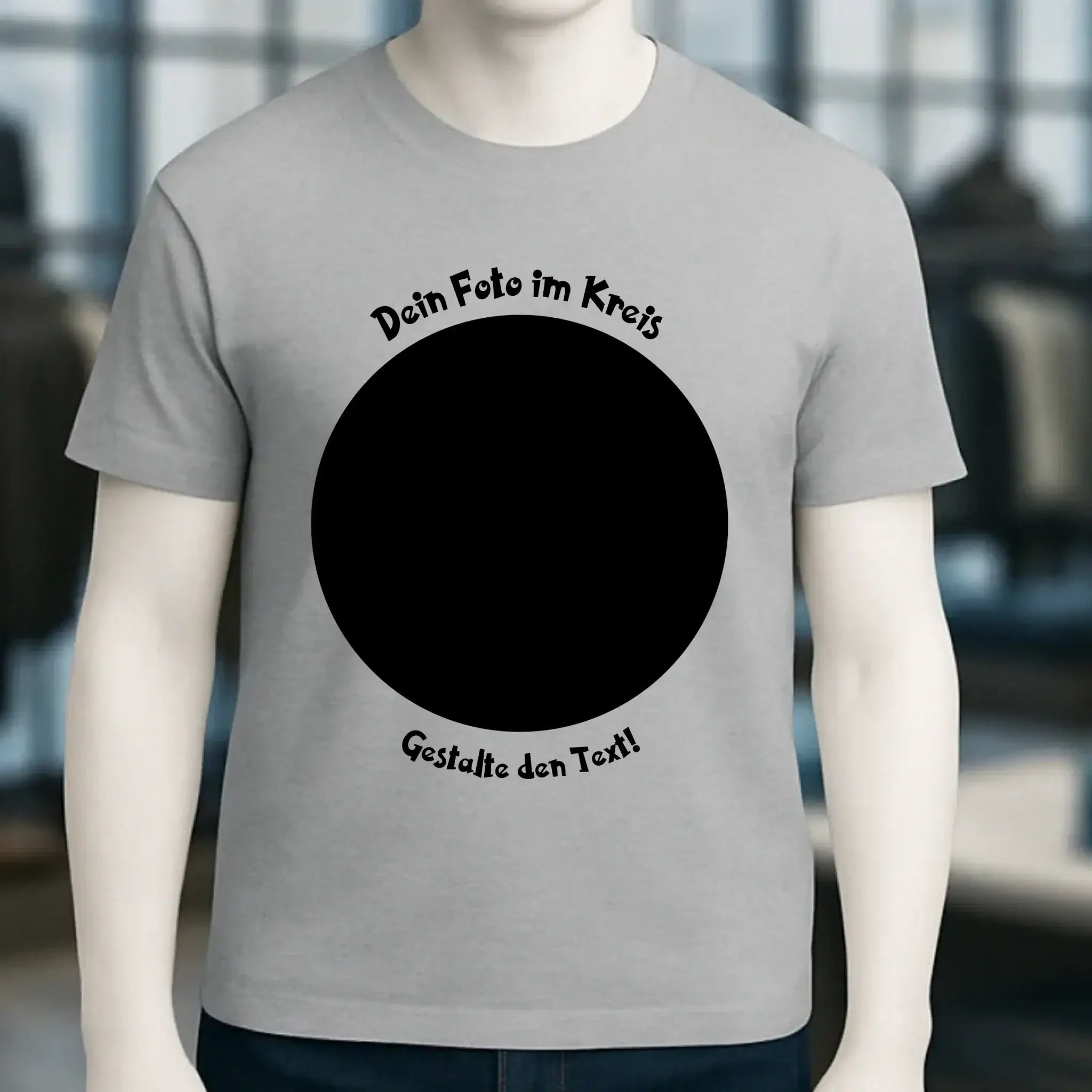 Dein Foto im Kreis + Text • Unisex Premium T-Shirt XS-5XL aus Bio-Baumwolle für Damen & Herren • Exklusivdesign • personalisiert