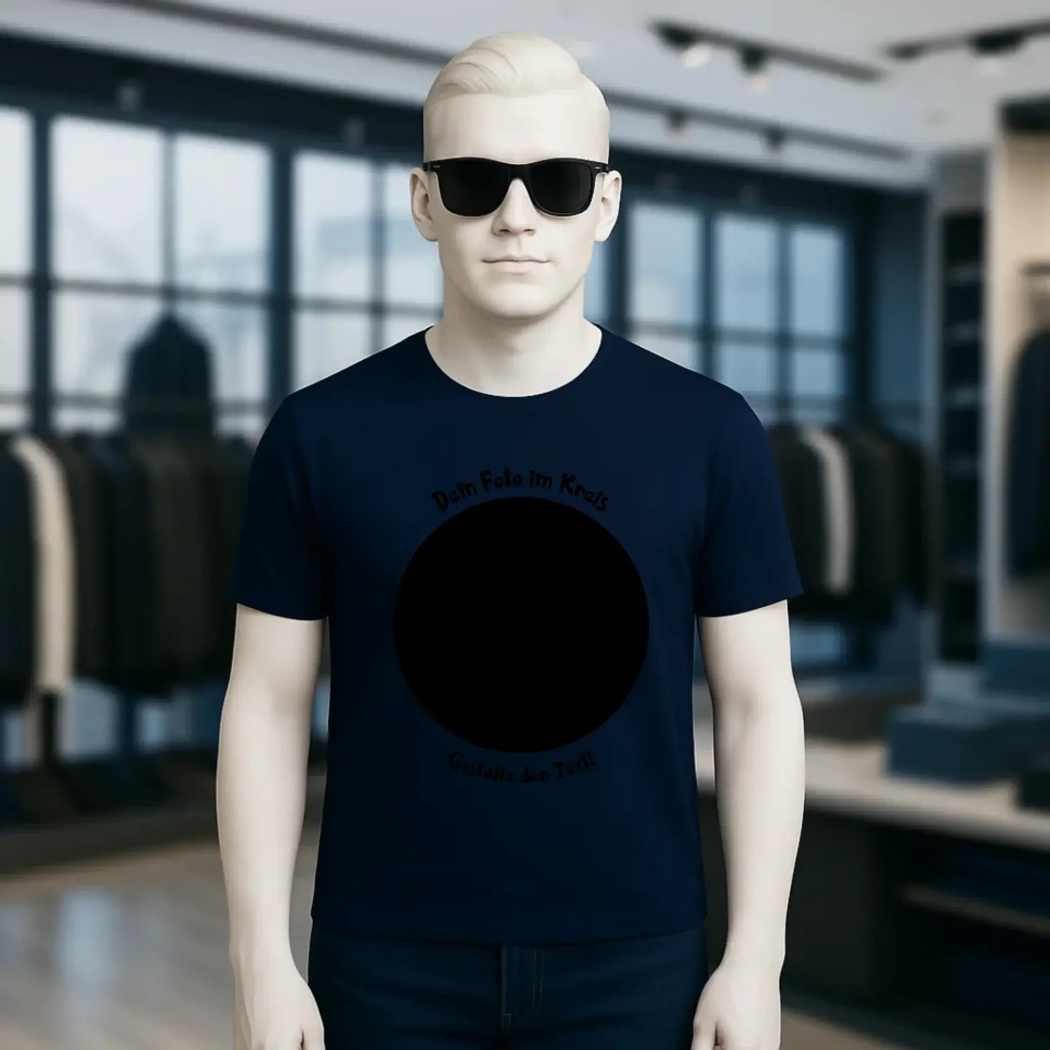 Dein Foto im Kreis + Text • Unisex Premium T-Shirt XS-5XL aus Bio-Baumwolle für Damen & Herren • Exklusivdesign • personalisiert