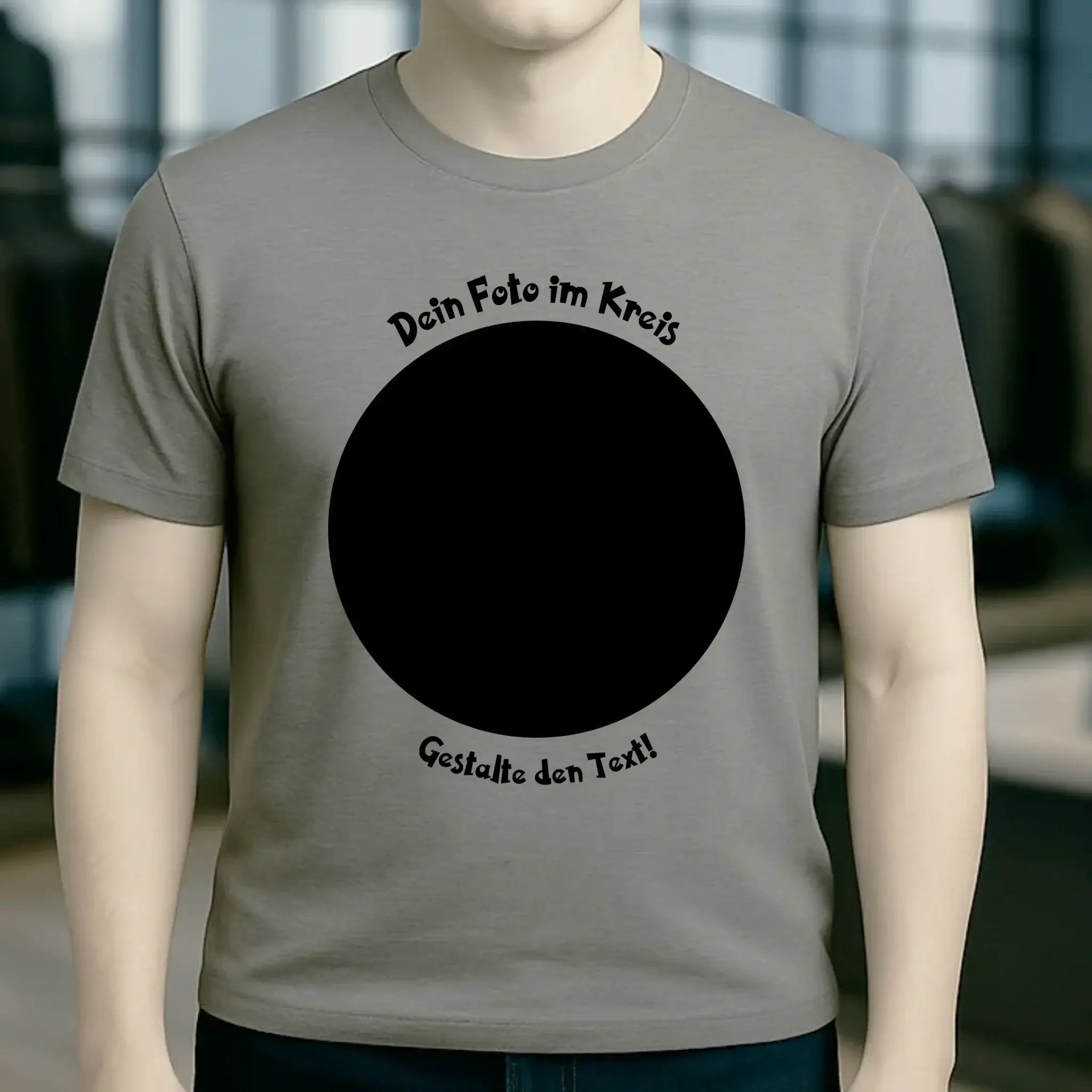 Dein Foto im Kreis + Text • Unisex Premium T-Shirt XS-5XL aus Bio-Baumwolle für Damen & Herren • Exklusivdesign • personalisiert